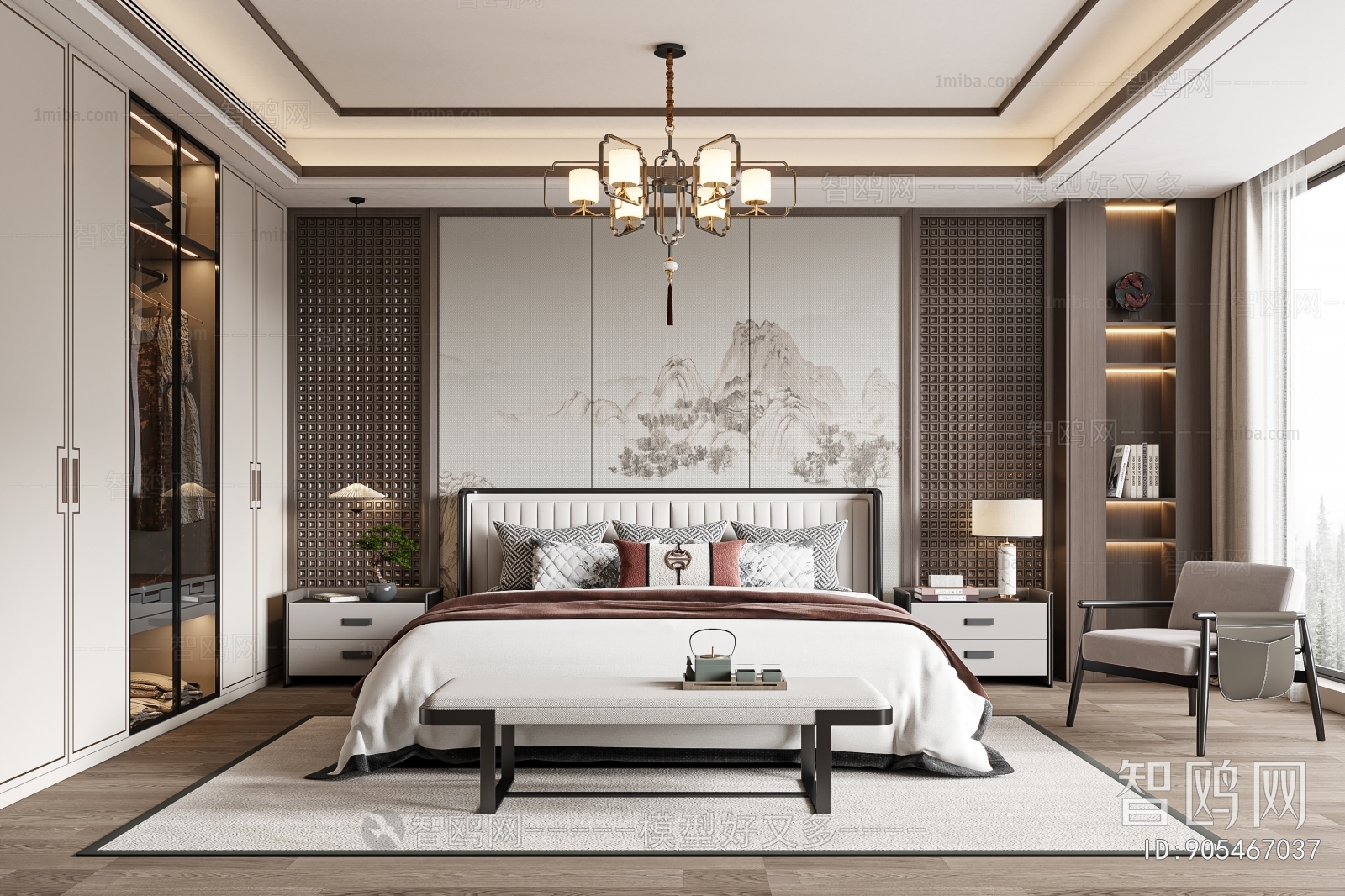 New Chinese Style Bedroom