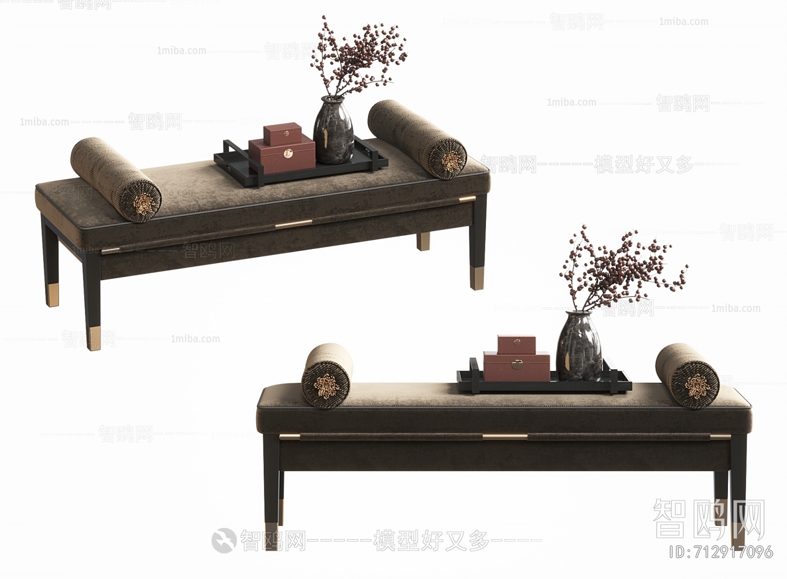 新中式床尾凳 沙发凳