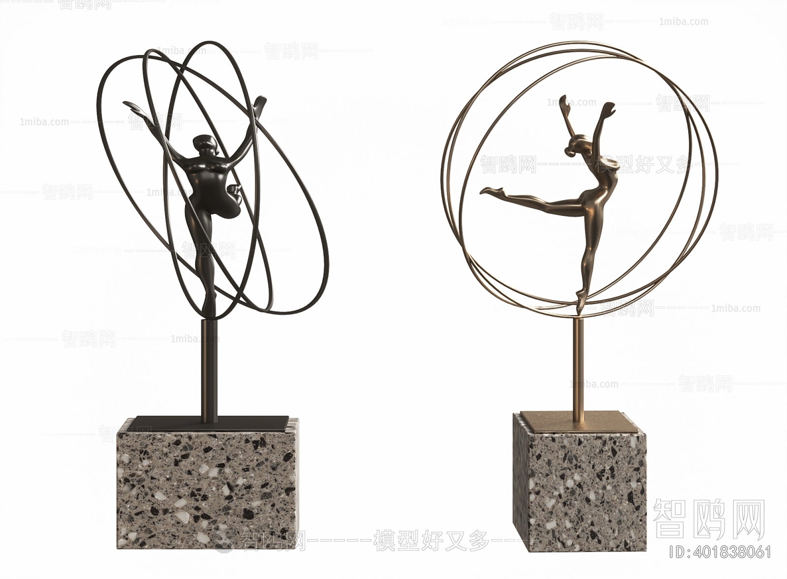 现代金属舞蹈女性雕塑