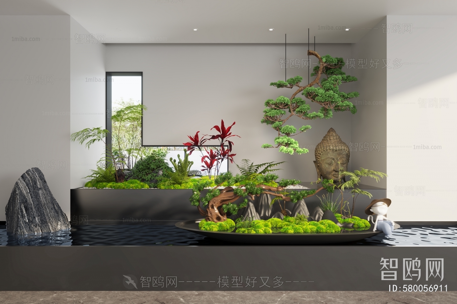 新中式景观植物小品