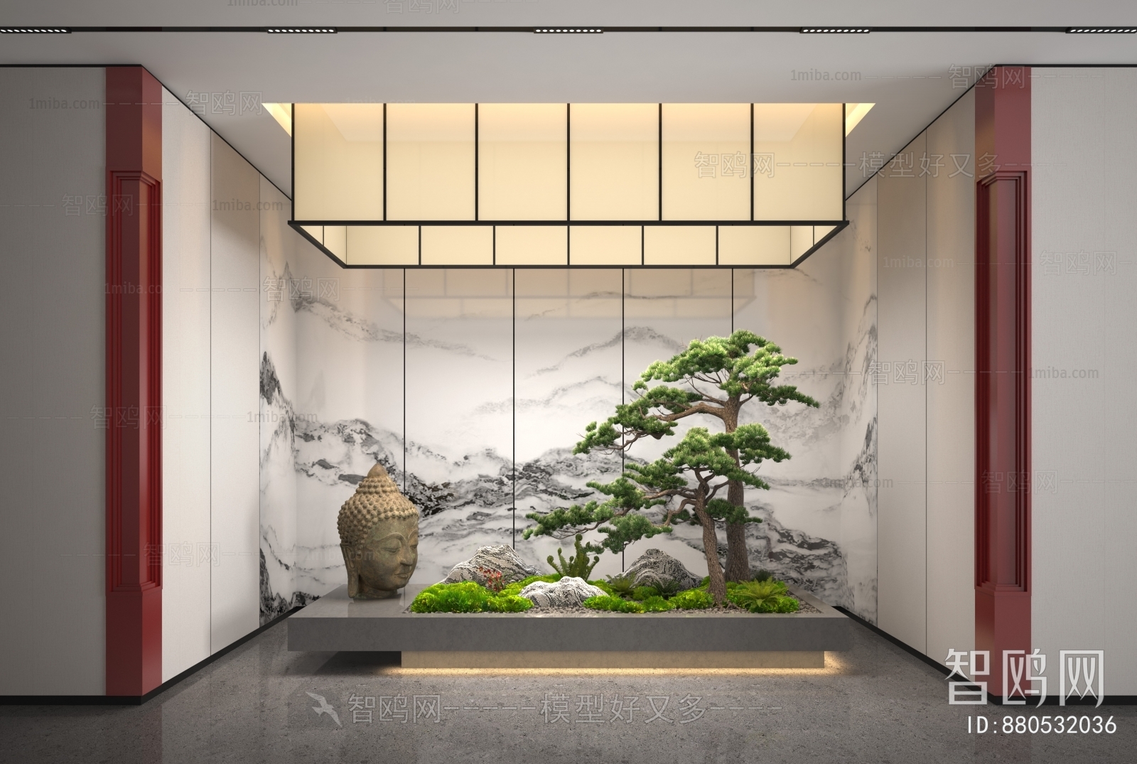新中式松树景观植物雕塑小品