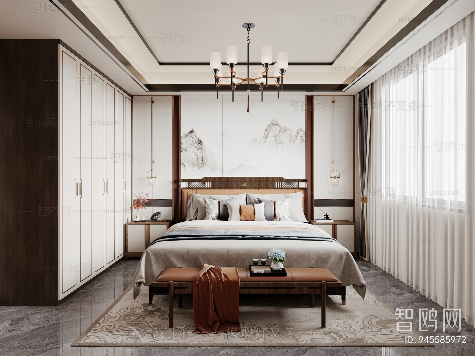 New Chinese Style Bedroom