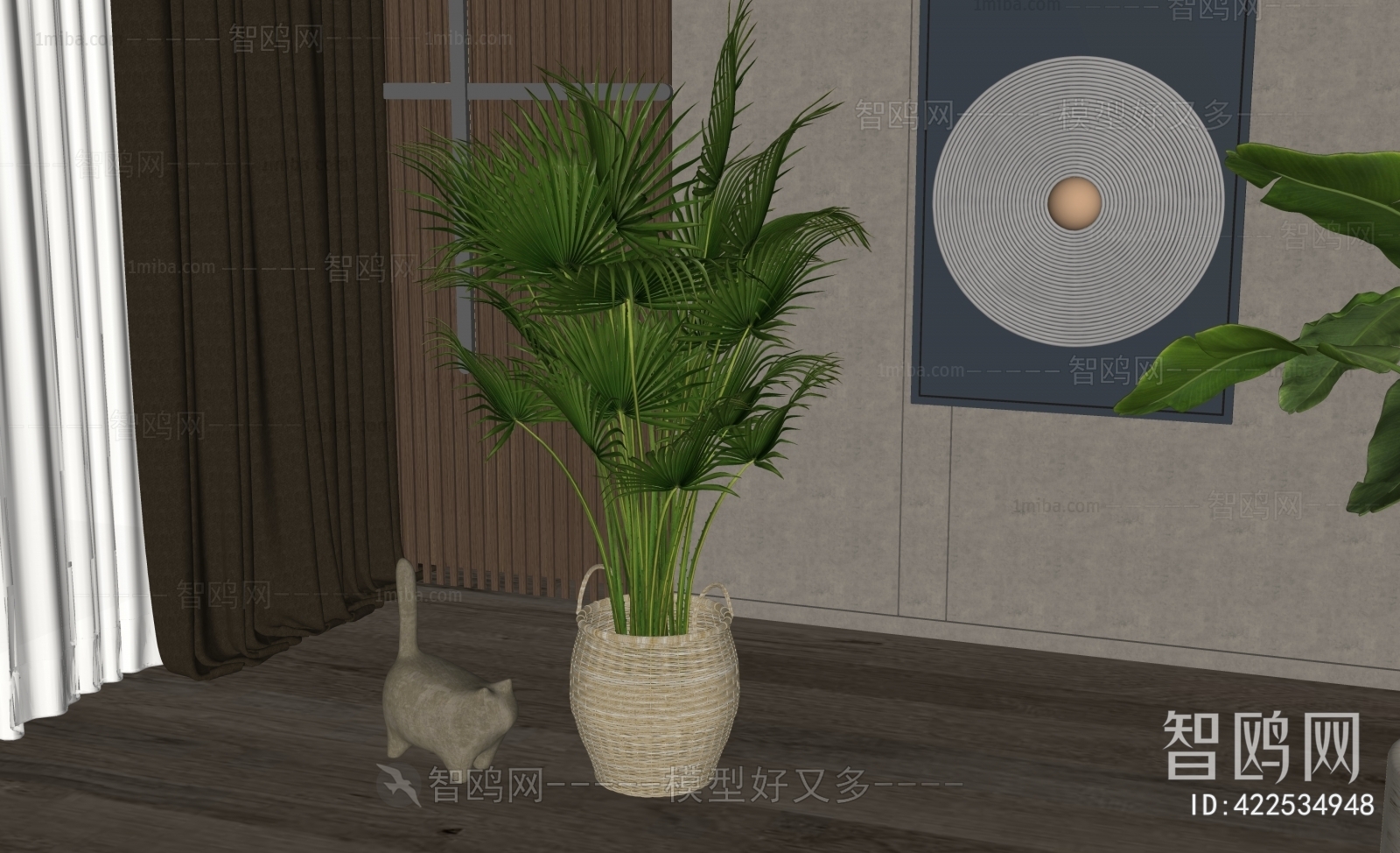 Modern Ground Green Plant Potted Plants