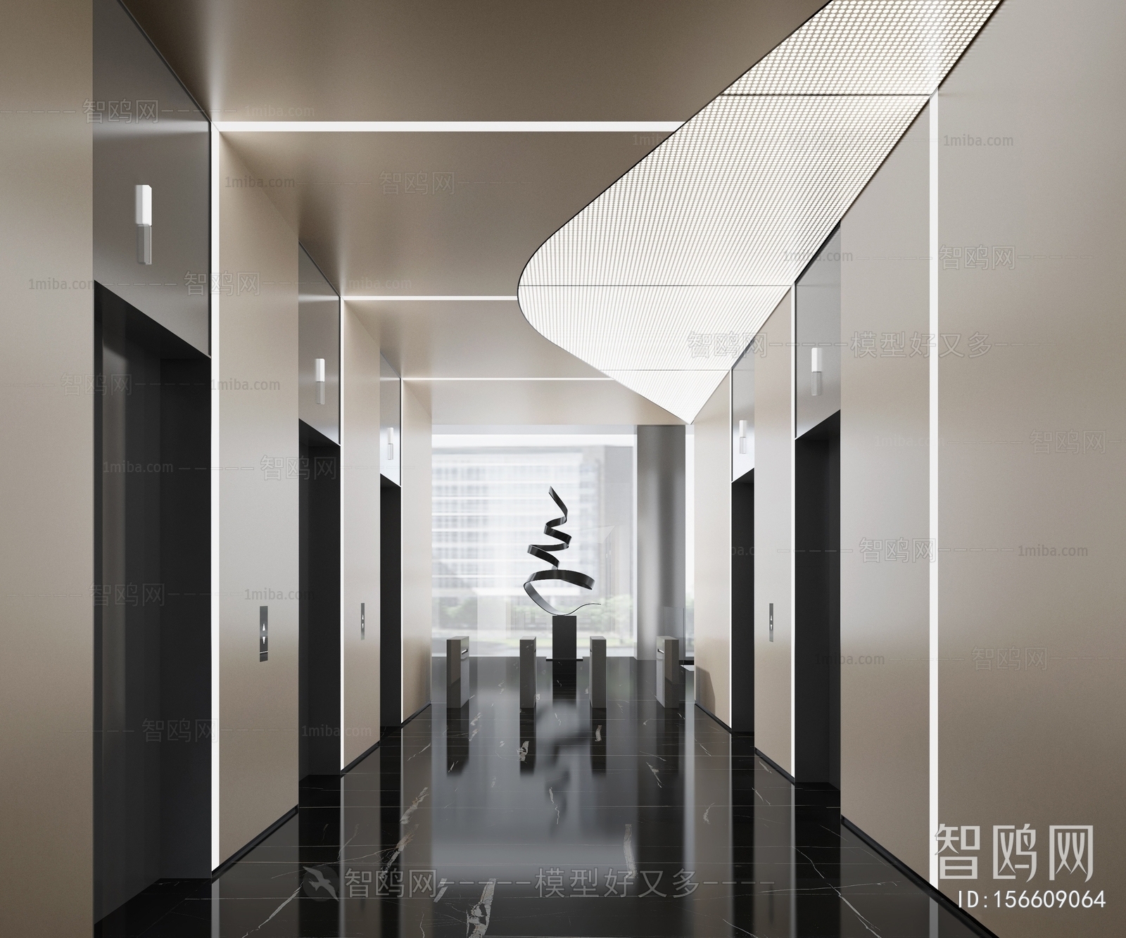 Modern Office Elevator Hall