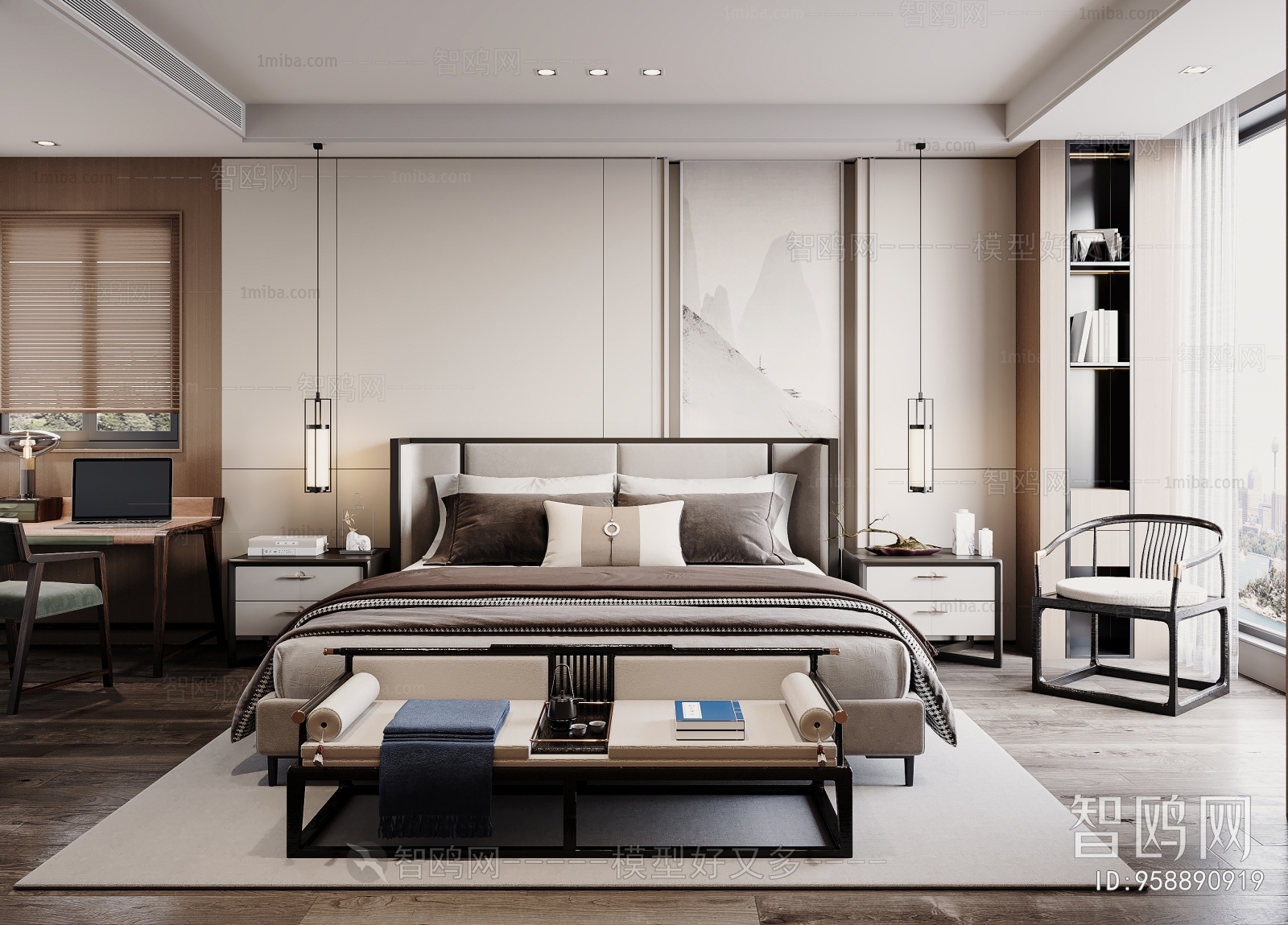 New Chinese Style Bedroom