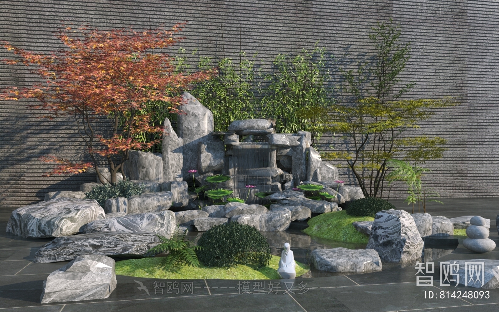 New Chinese Style Rockery Waterscape