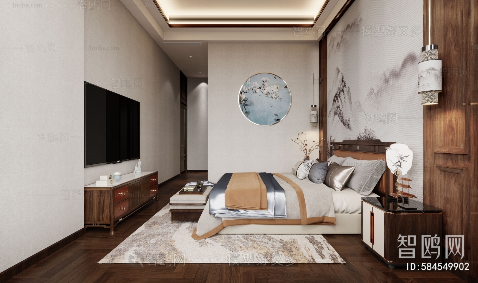 New Chinese Style Bedroom