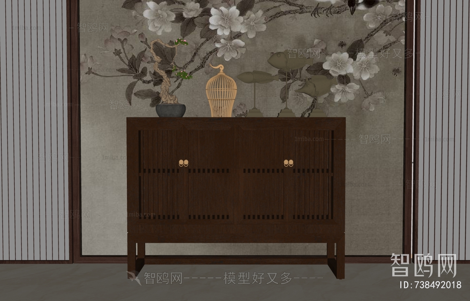 New Chinese Style Entrance Cabinet