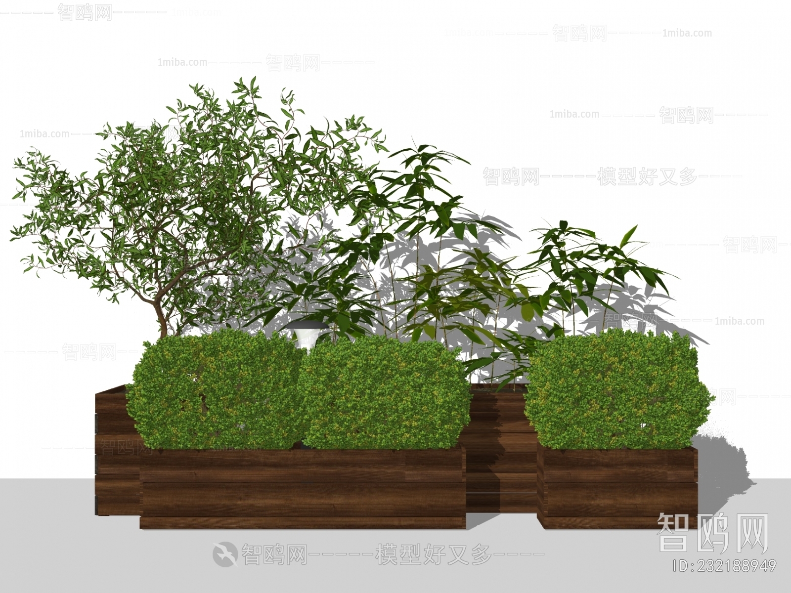 现代花箱 绿植灌木