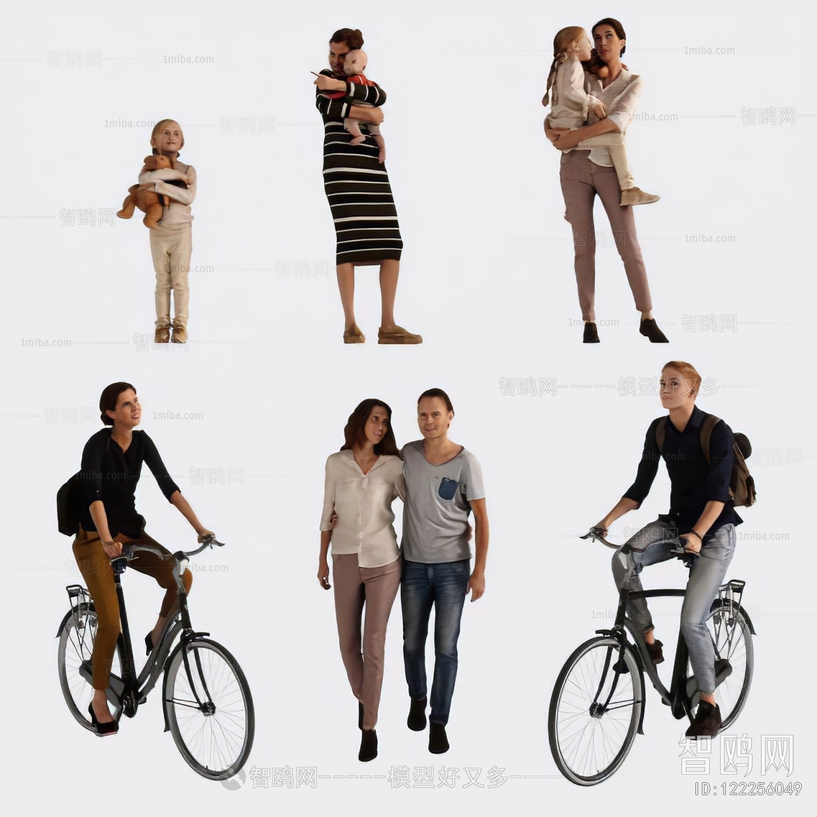 现代骑自行车多人组合
