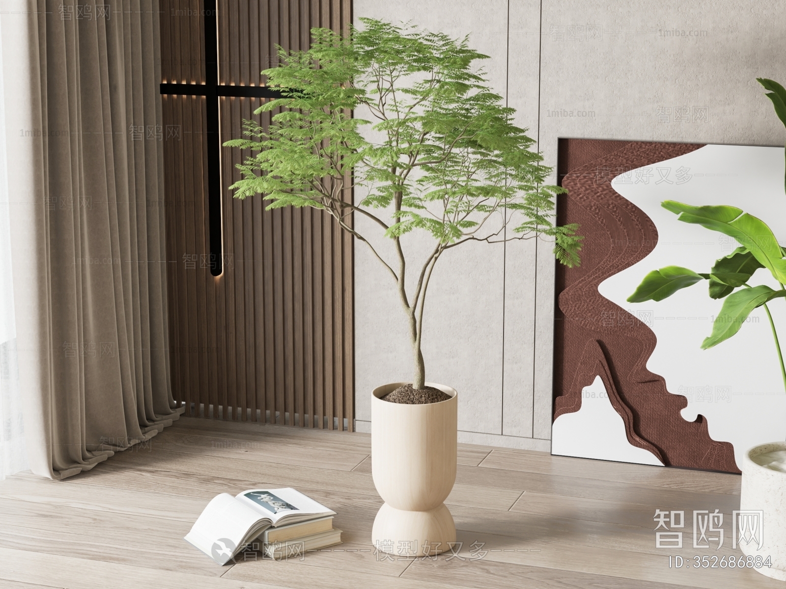 Modern Ground Green Plant Potted Plants