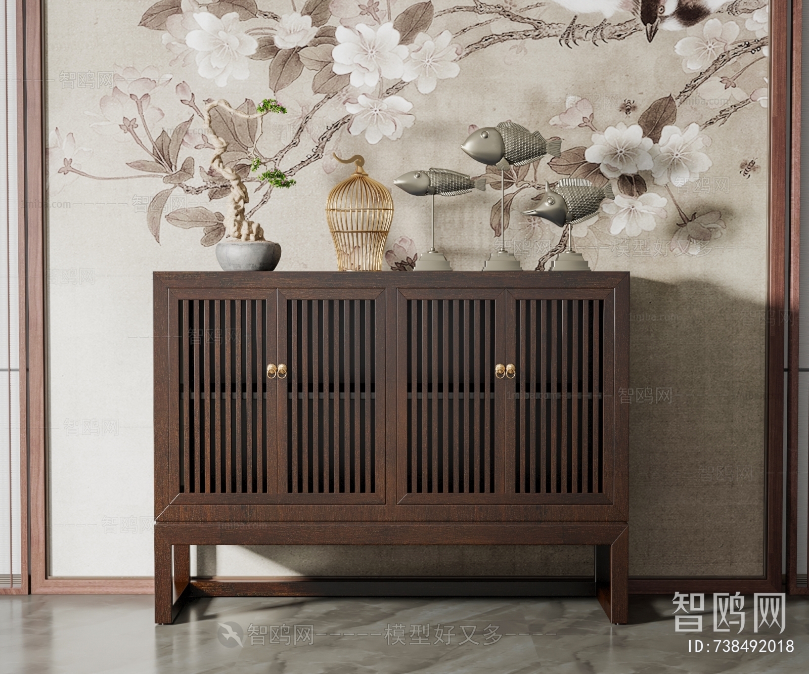 New Chinese Style Entrance Cabinet