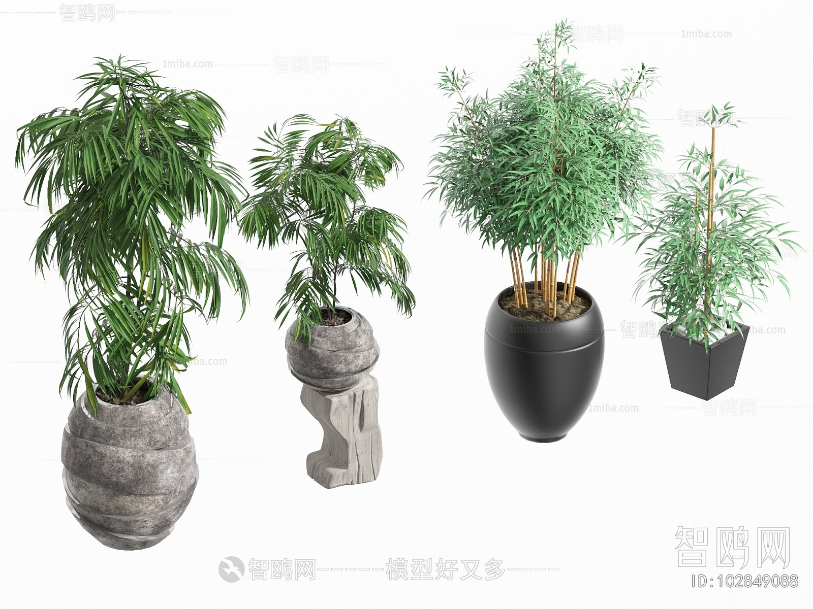 Modern Ground Green Plant Potted Plants