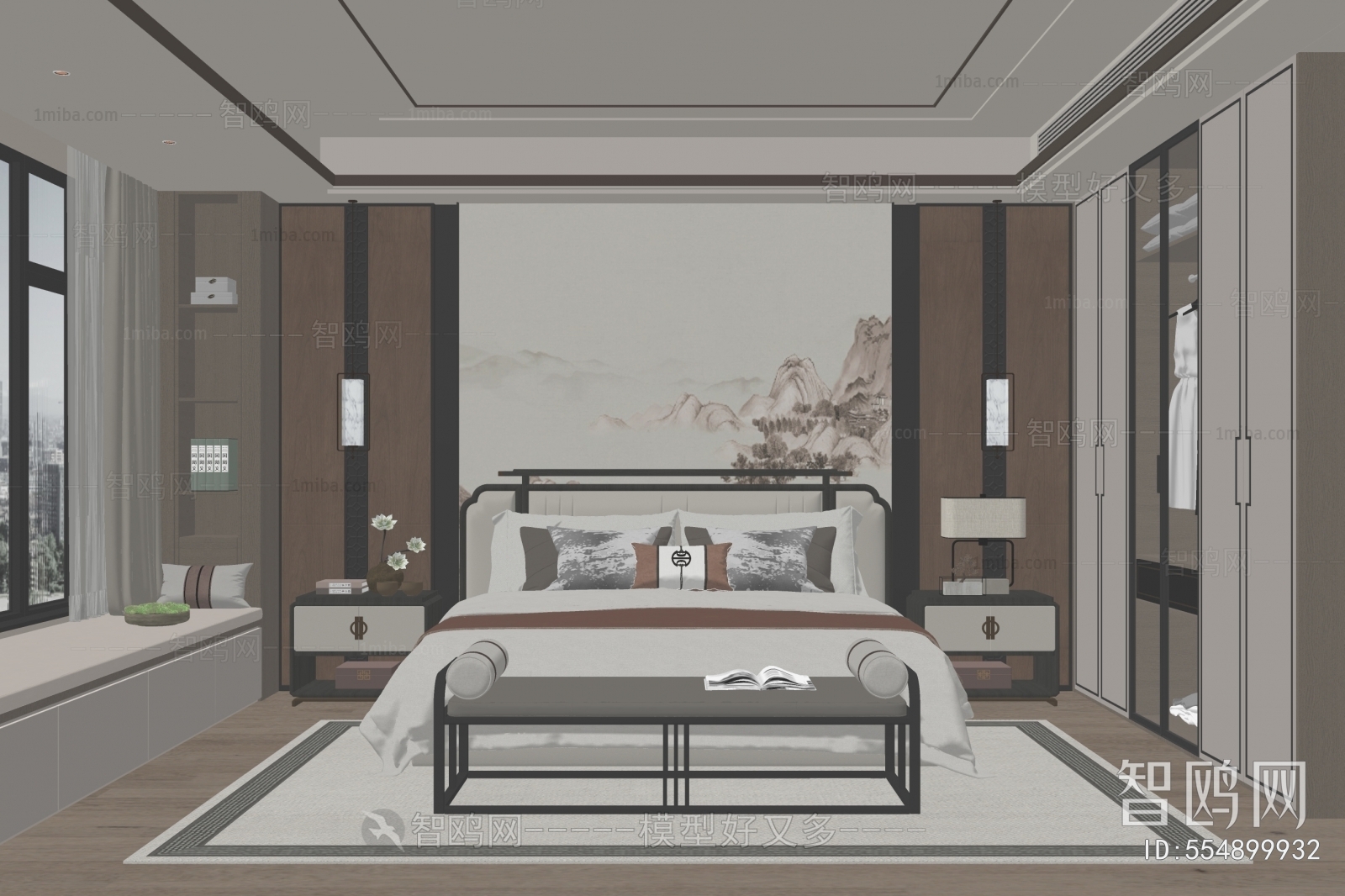 New Chinese Style Bedroom