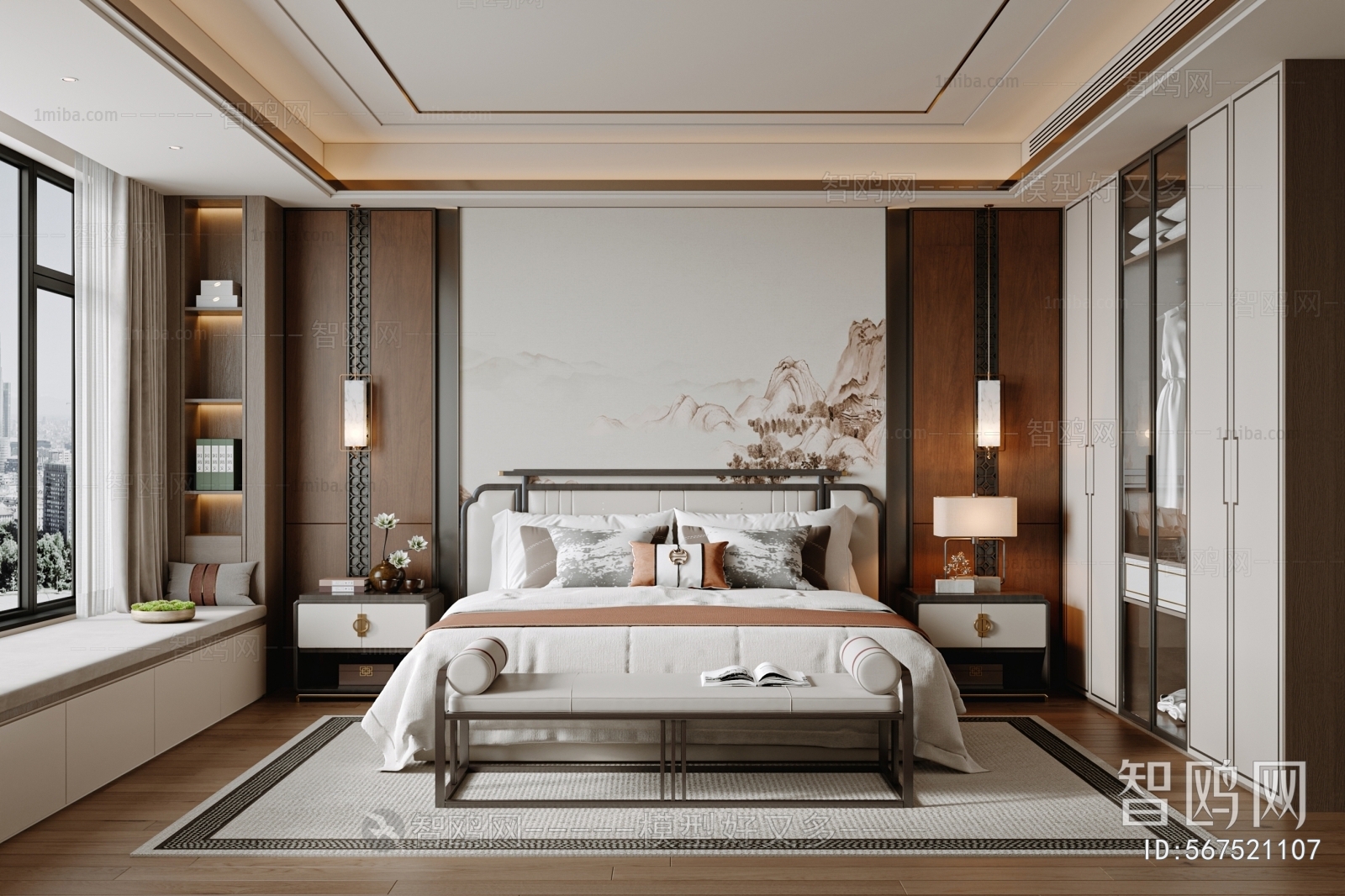 New Chinese Style Bedroom