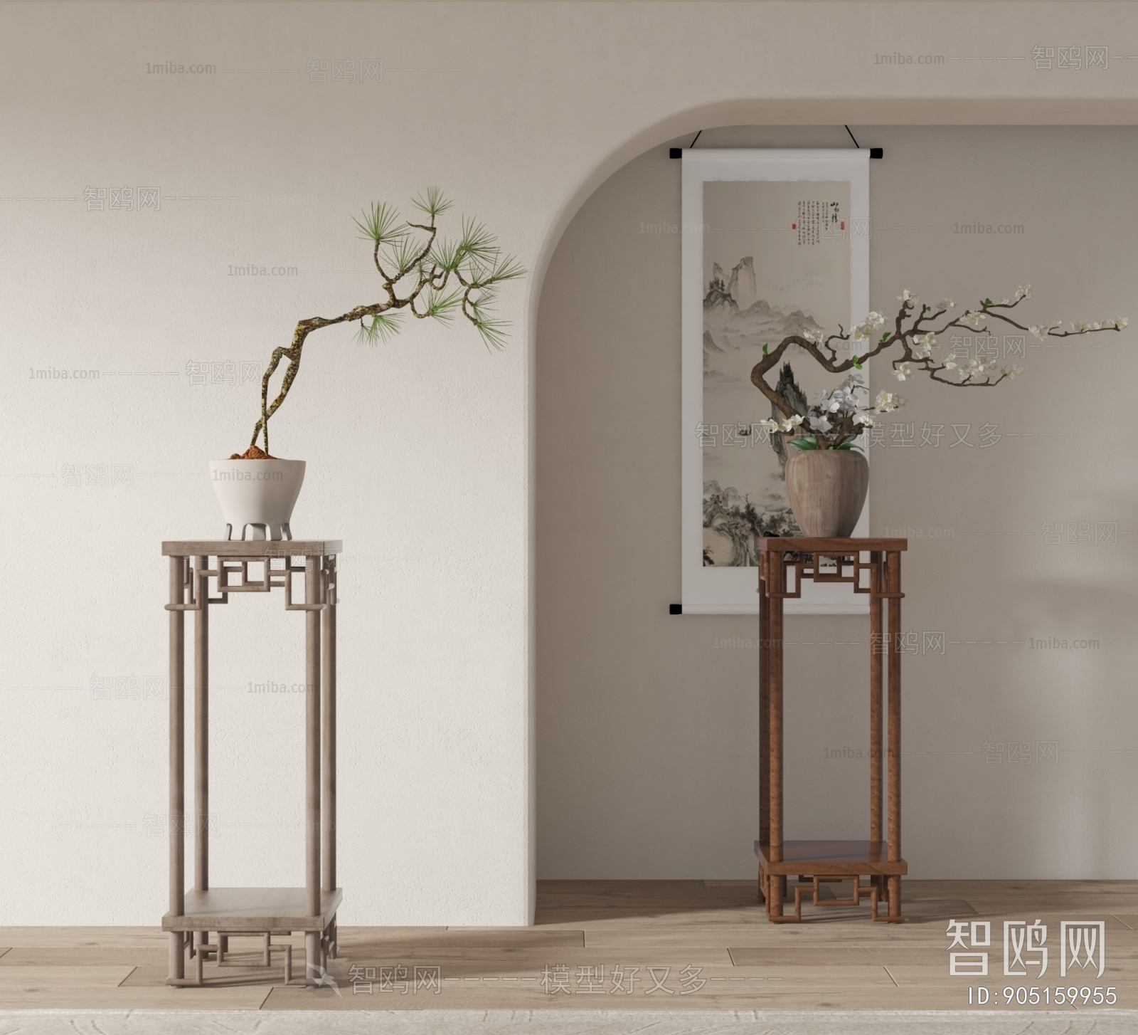 New Chinese Style Flower Shelf