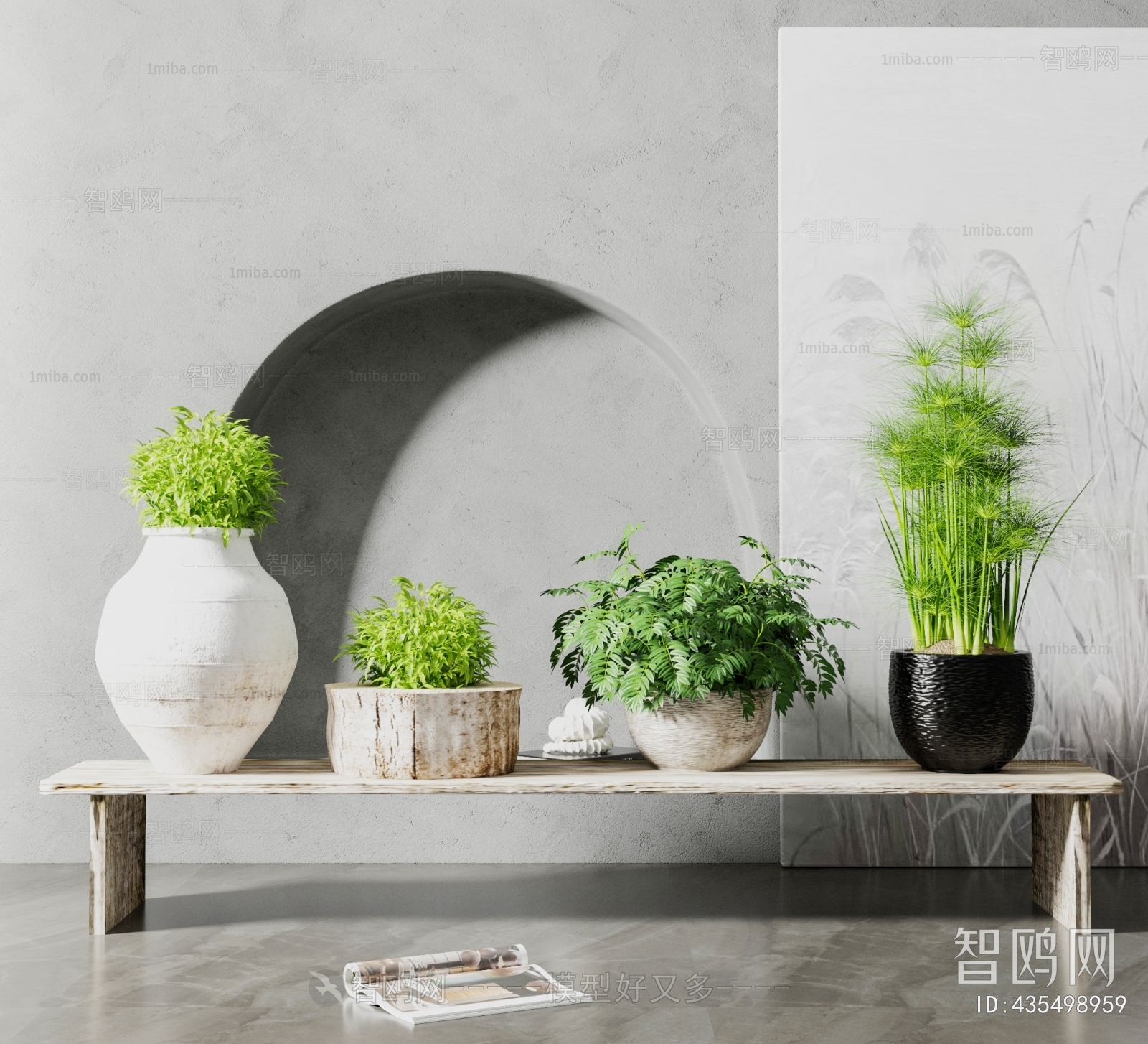 Simple European Style Potted Green Plant