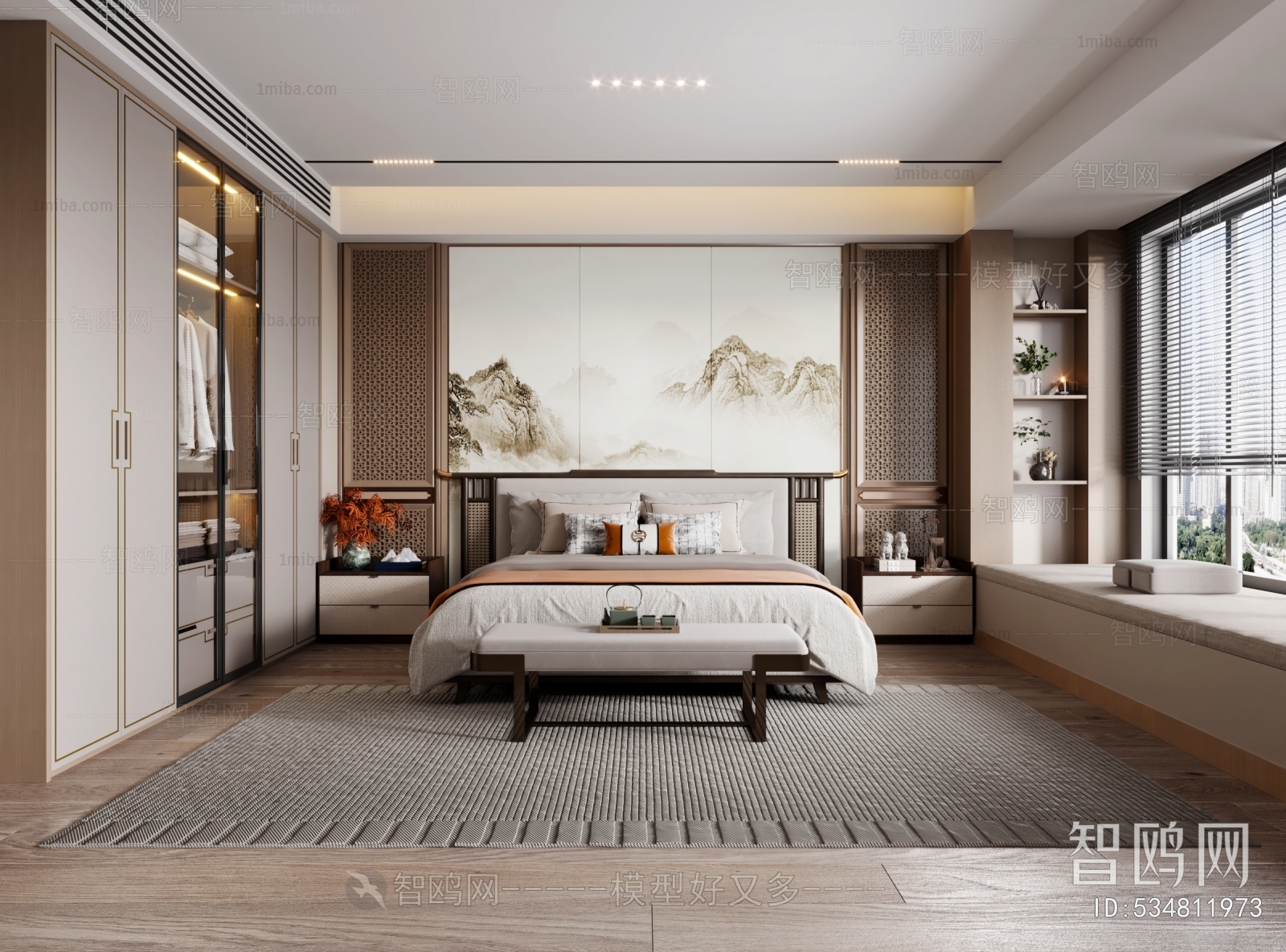 New Chinese Style Bedroom