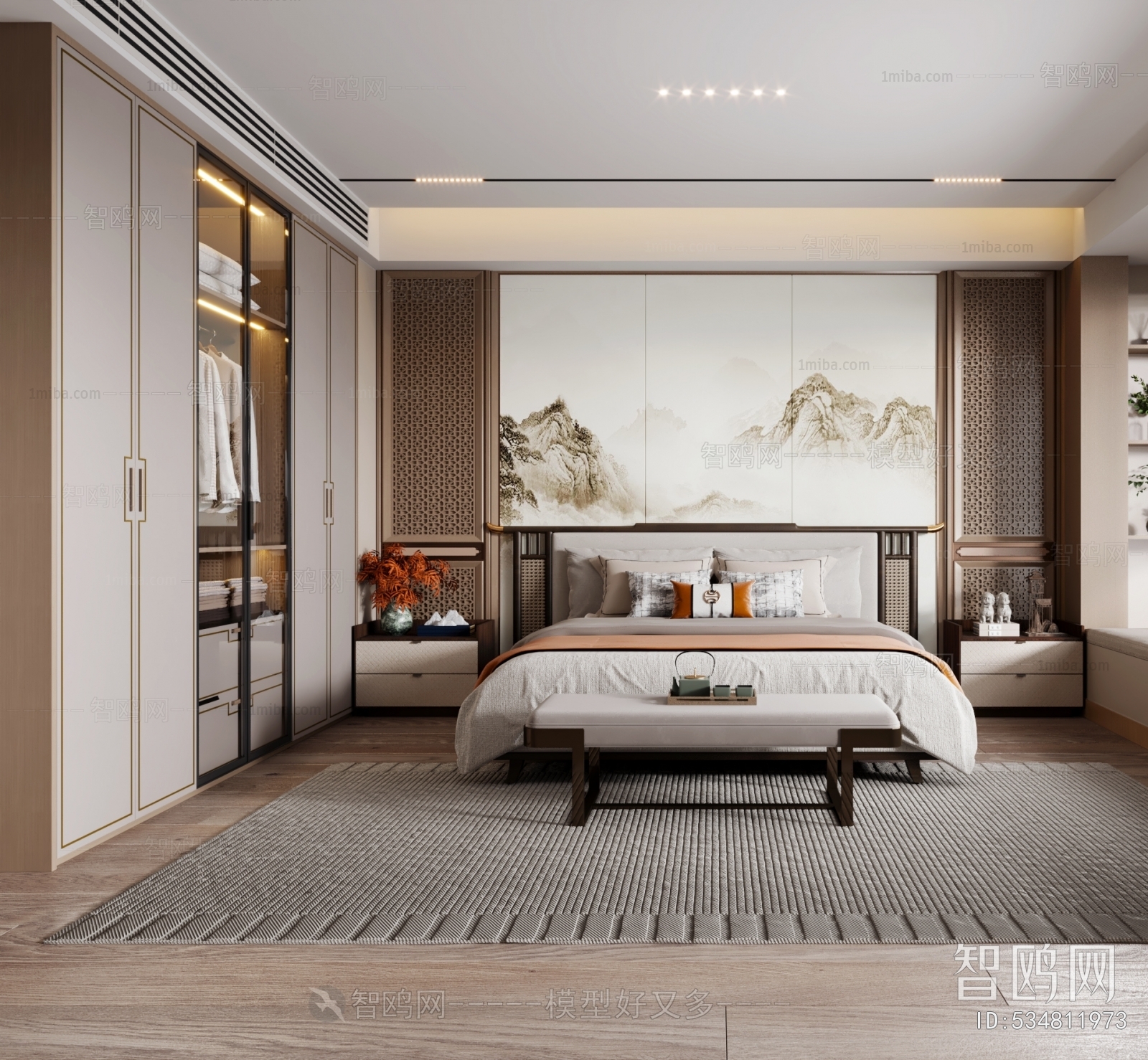 New Chinese Style Bedroom