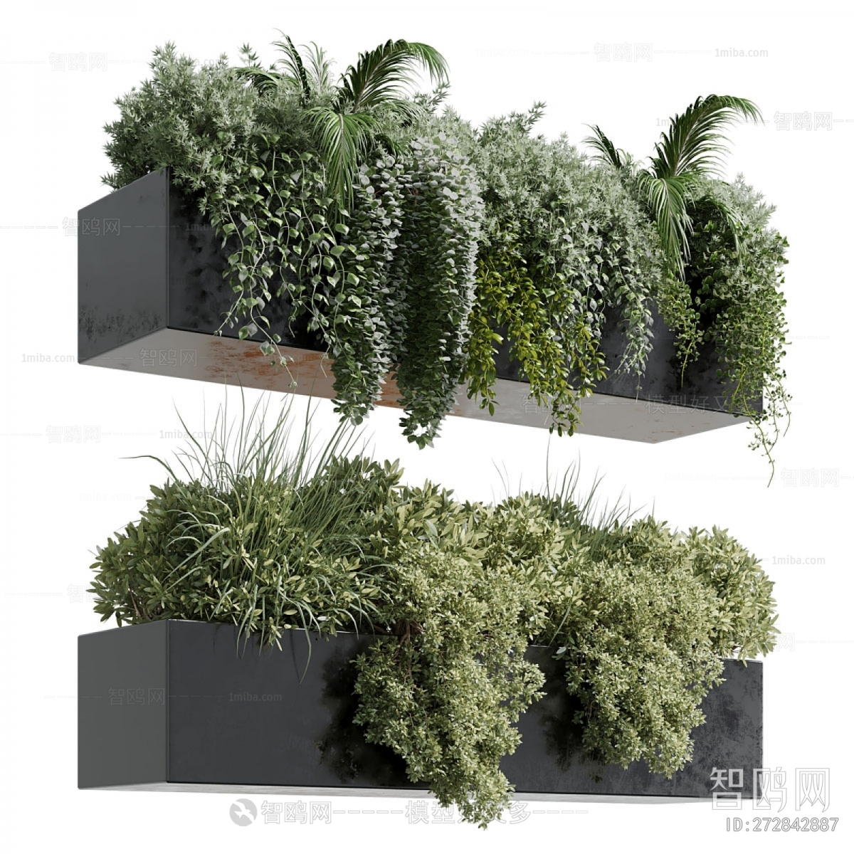 现代藤蔓爬墙虎 植物堆3D模型下载
