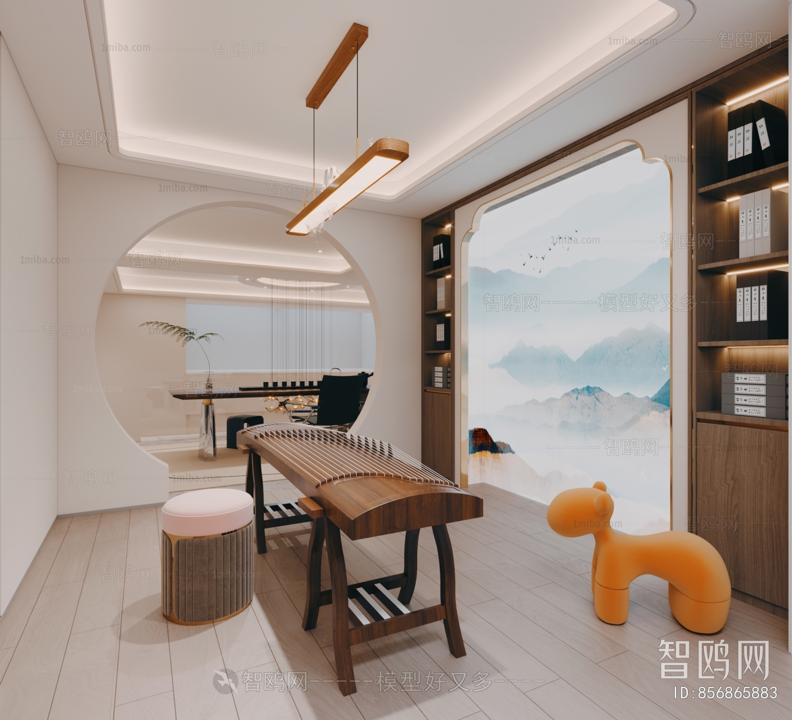 新中式书房 琴房