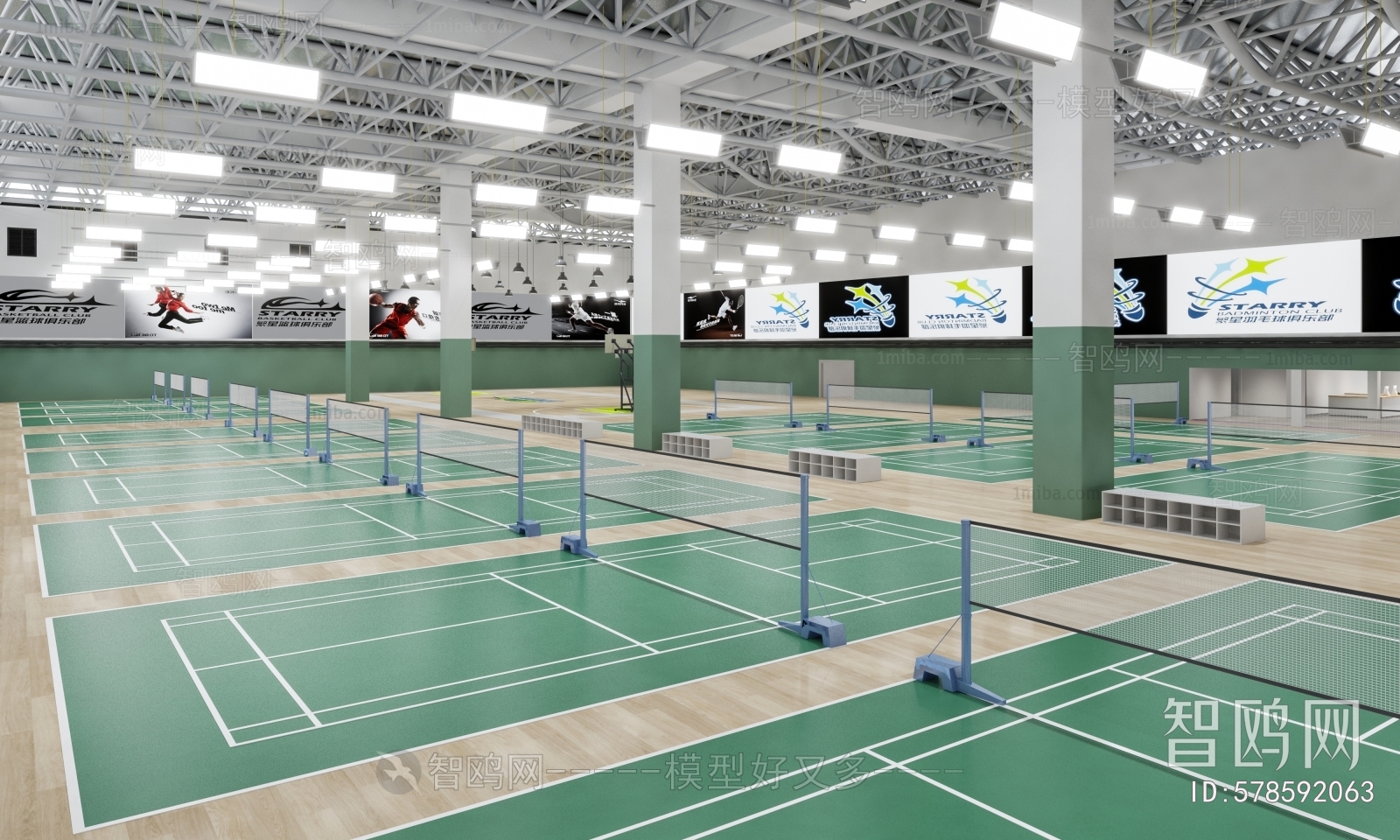 Modern Indoor Badminton Court