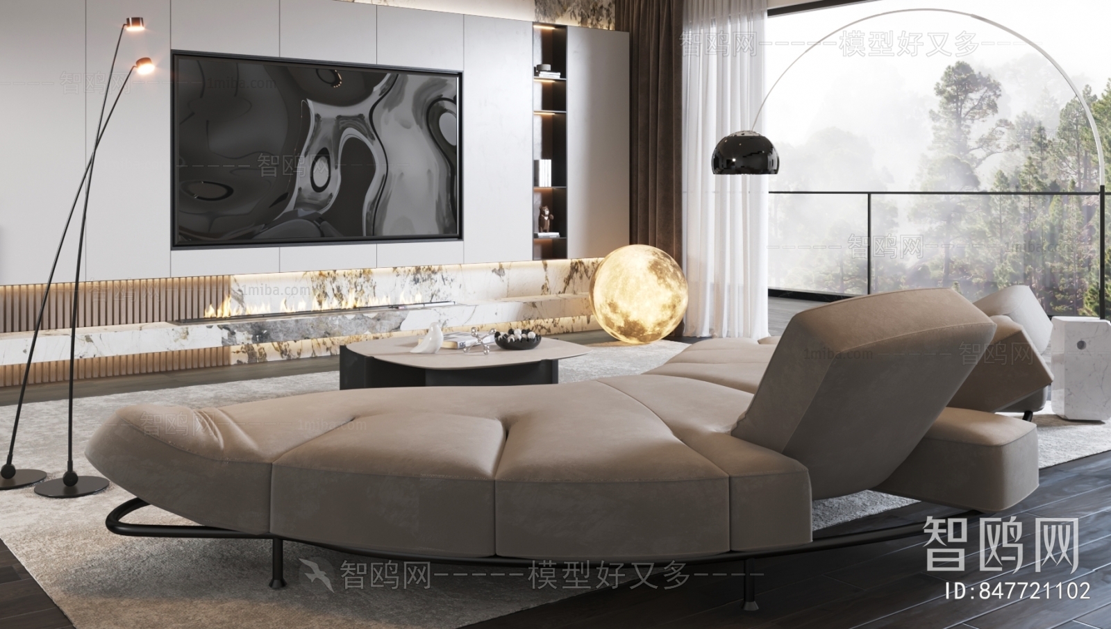 Minotti 现代沙发茶几组合