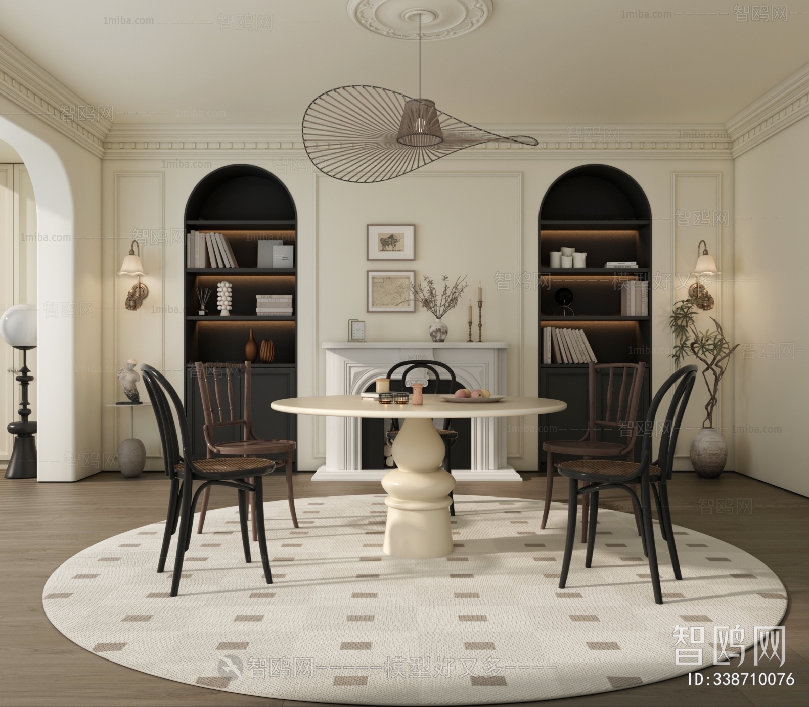 French Style Retro Style Dining Room