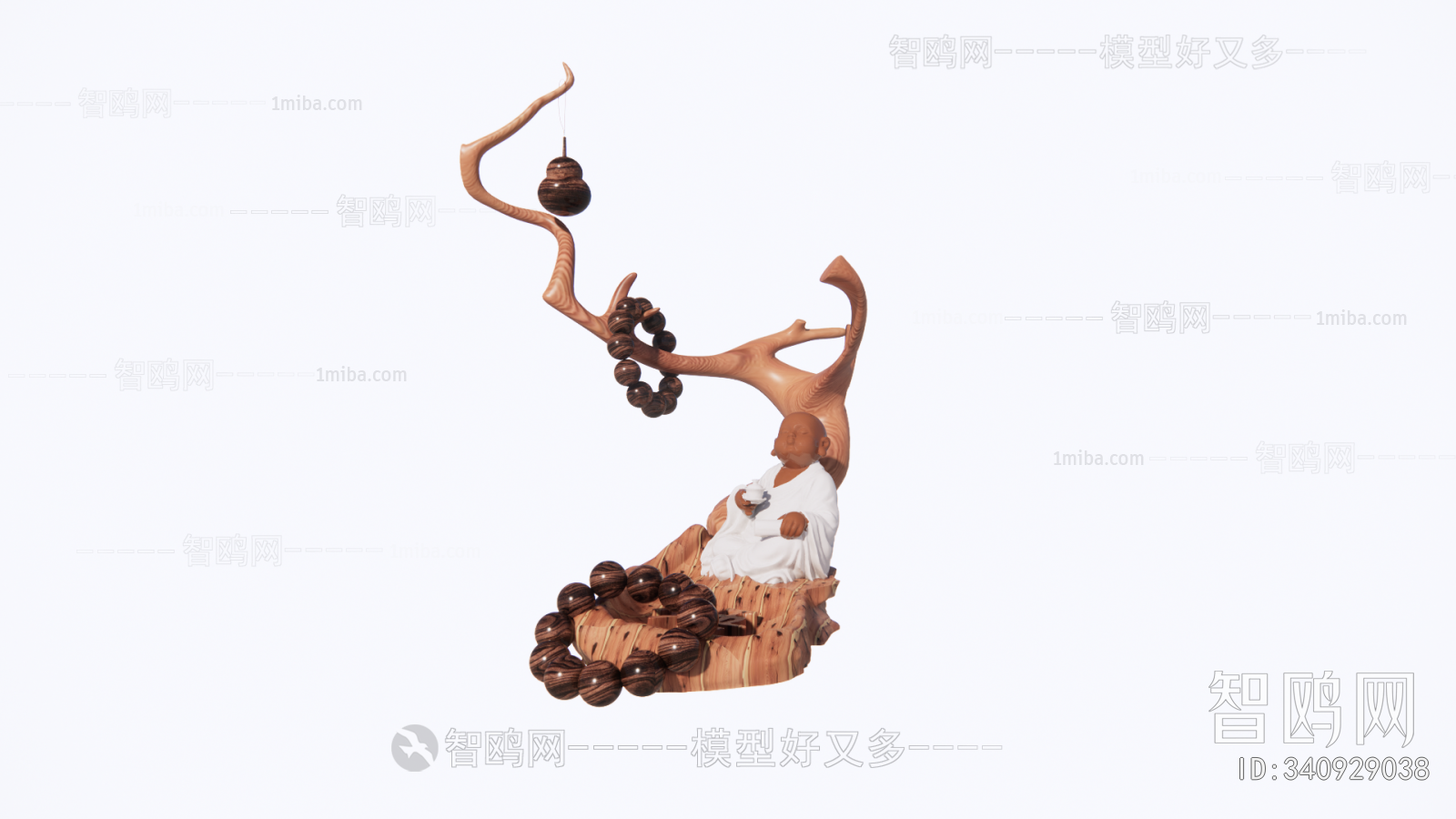 新中式禅意雕塑摆件组合