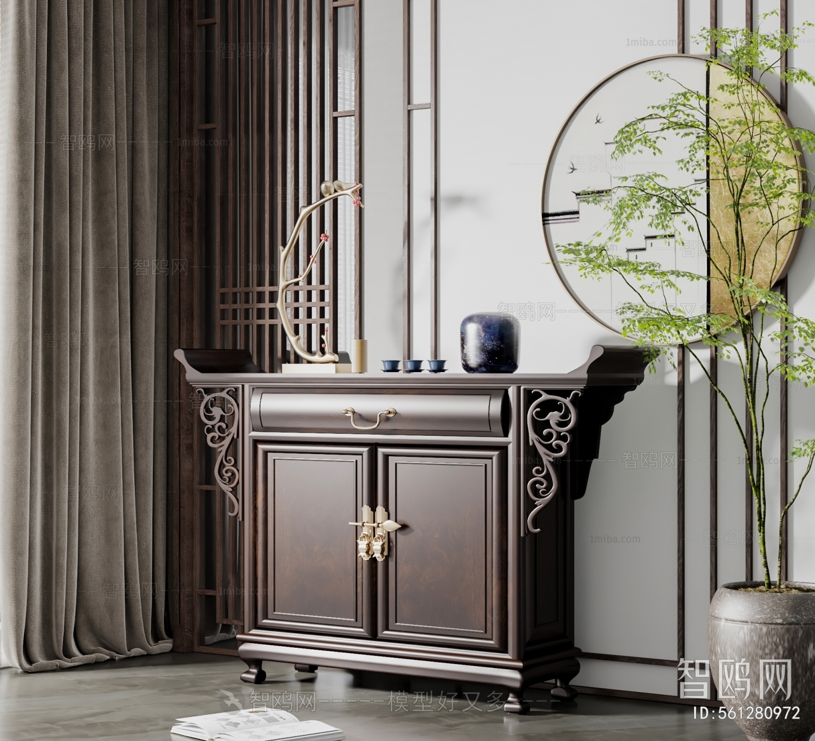 New Chinese Style Chinese Style Entrance Cabinet