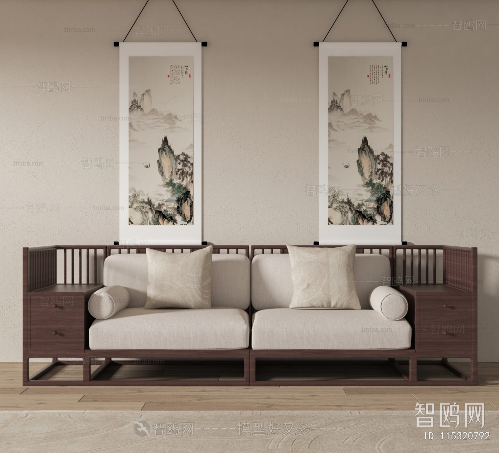 New Chinese Style A Sofa For Two