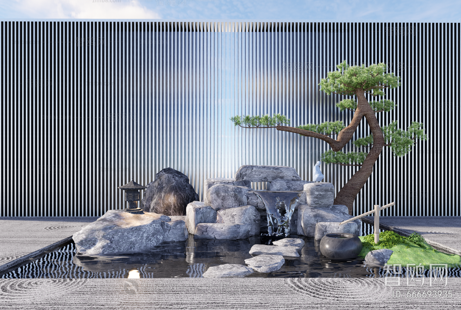 New Chinese Style Rockery Waterscape