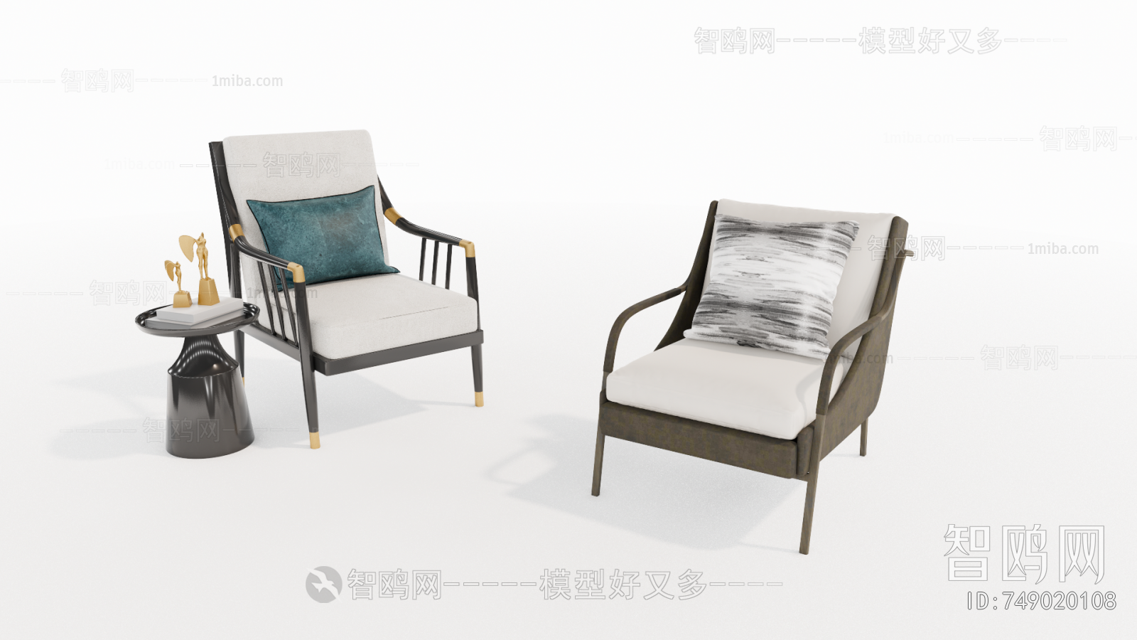 New Chinese Style Single Sofa