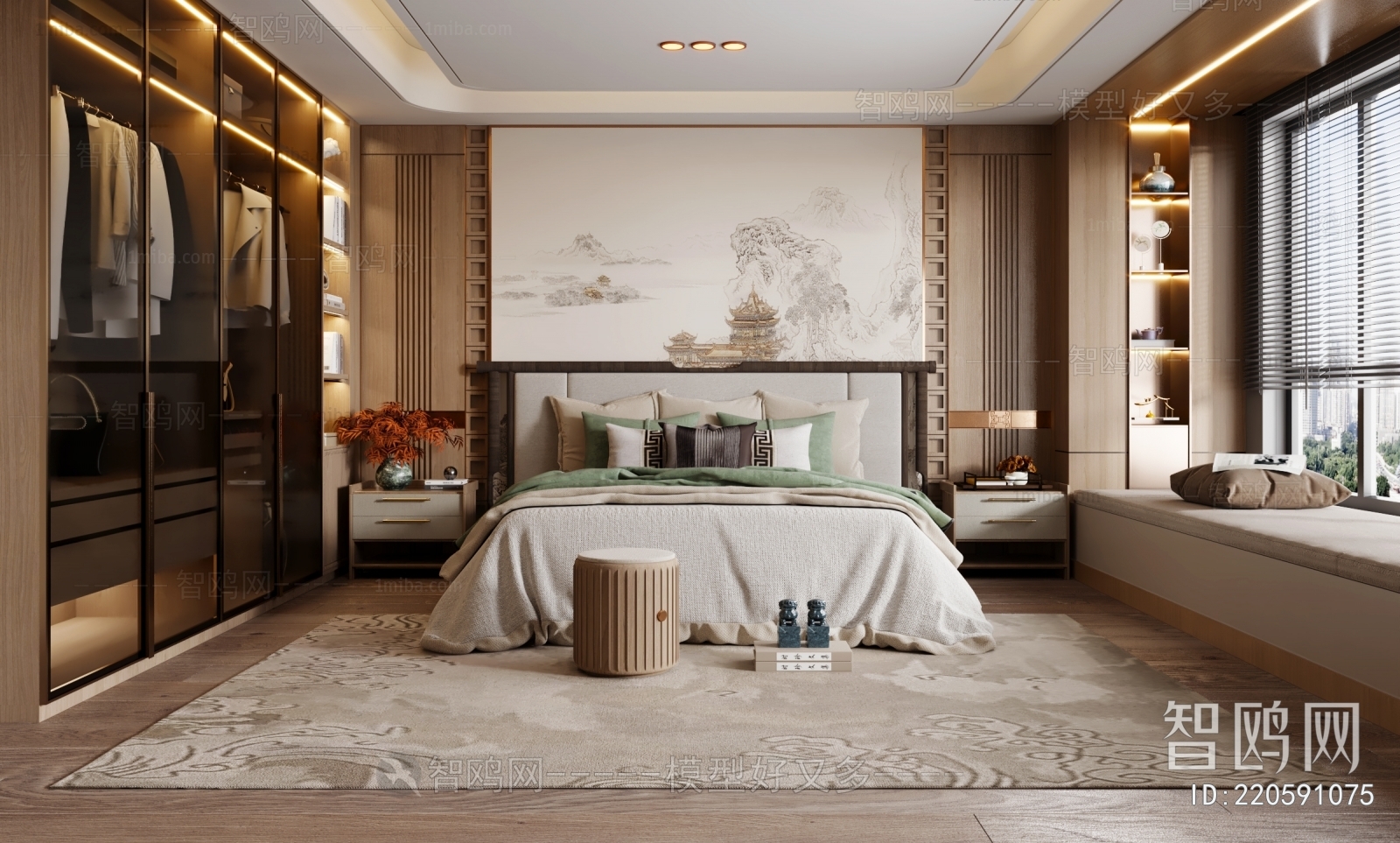 New Chinese Style Bedroom