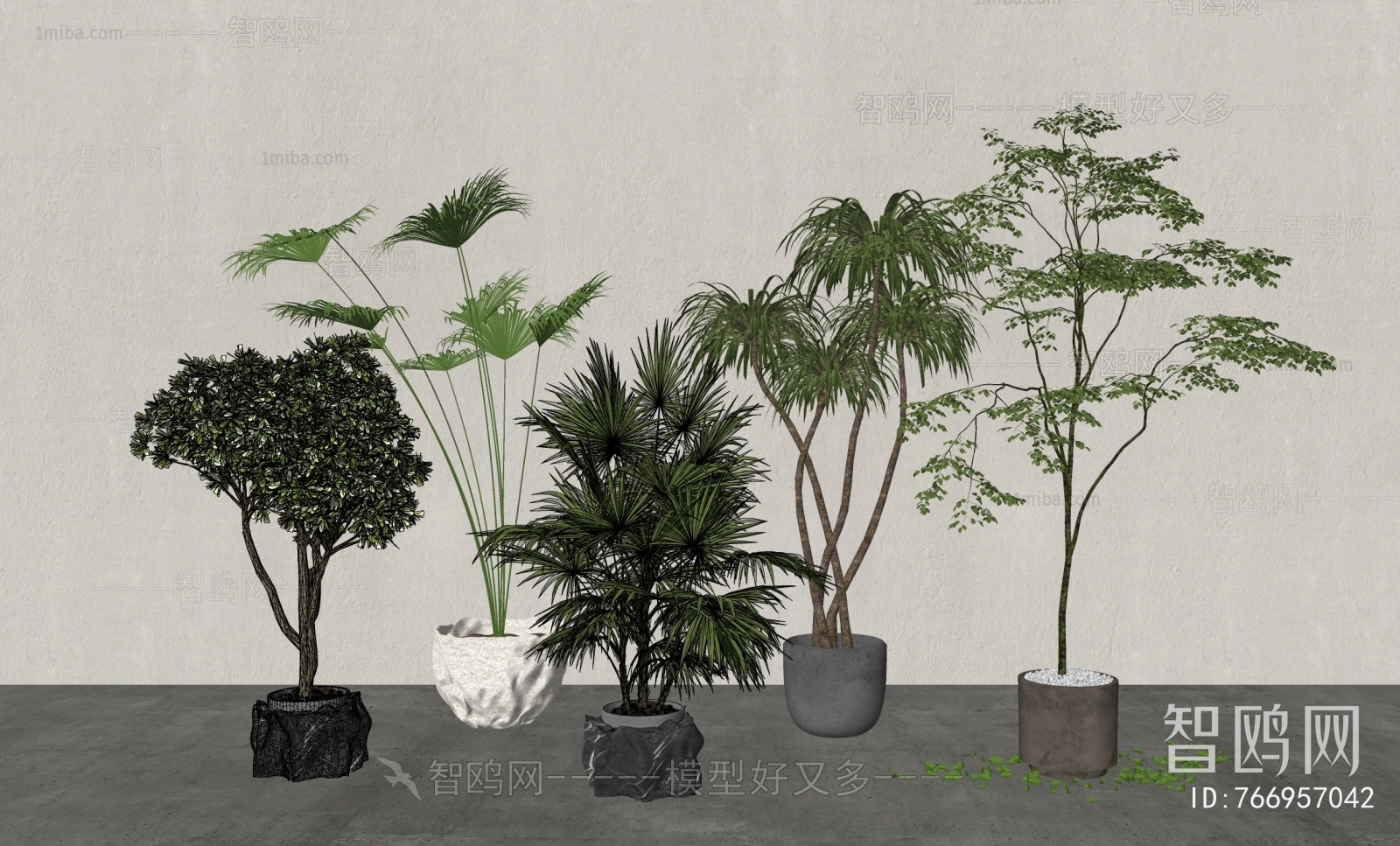 Modern Ground Green Plant Potted Plants