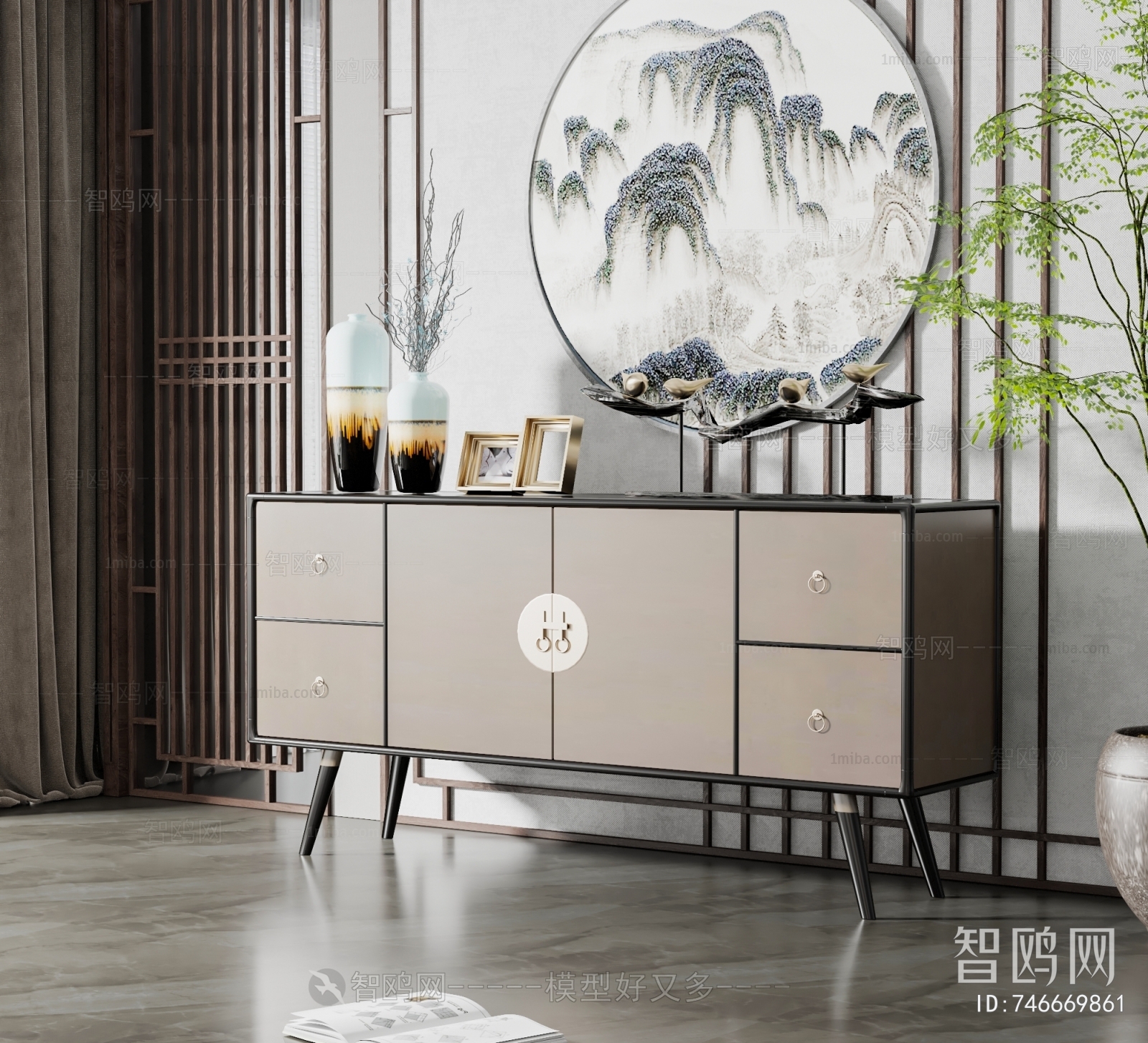 New Chinese Style Entrance Cabinet