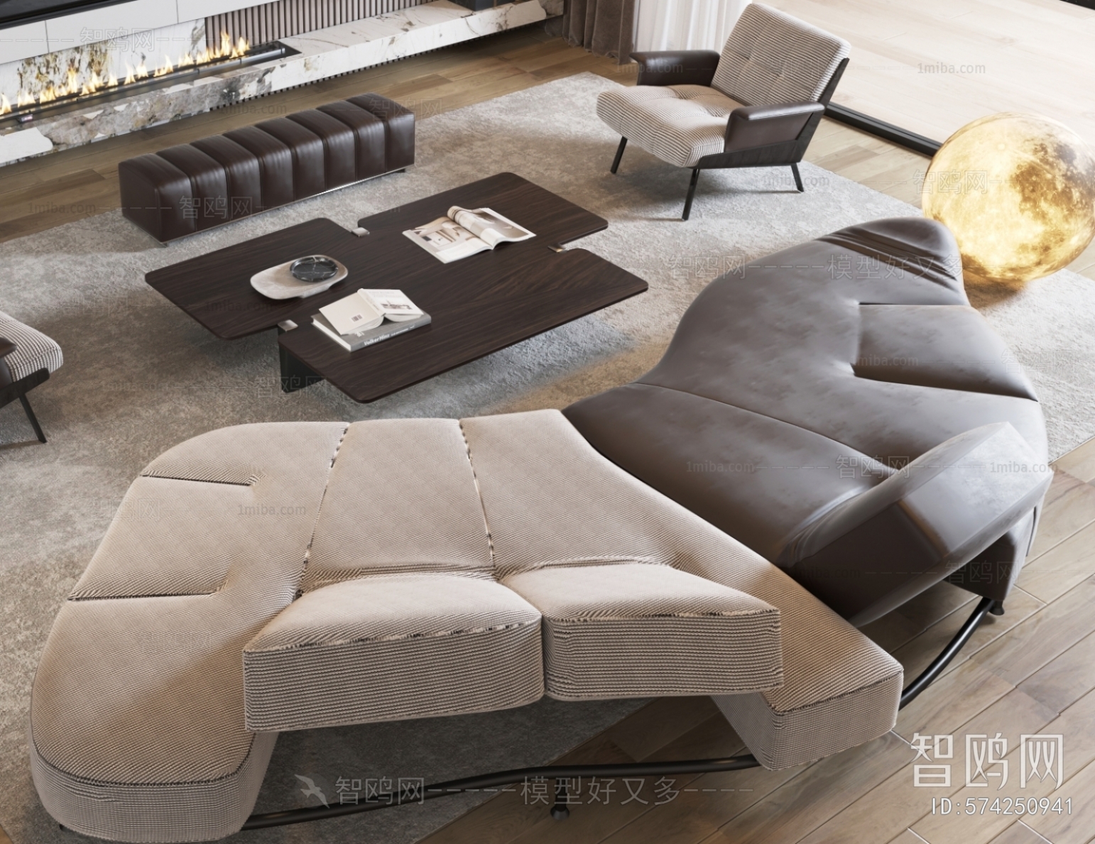 Minotti 现代沙发茶几组合