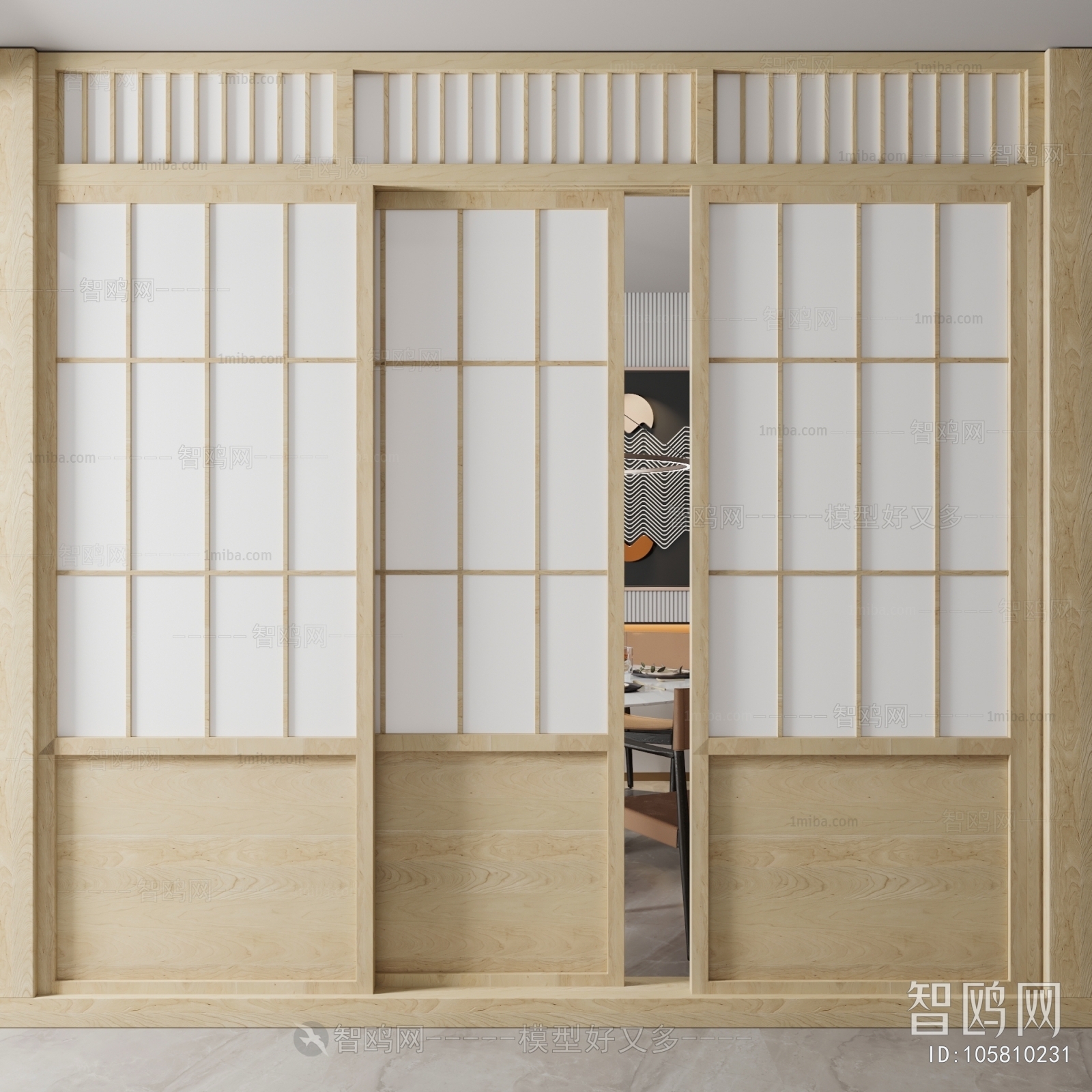 New Chinese Style Japanese Style Sliding Door