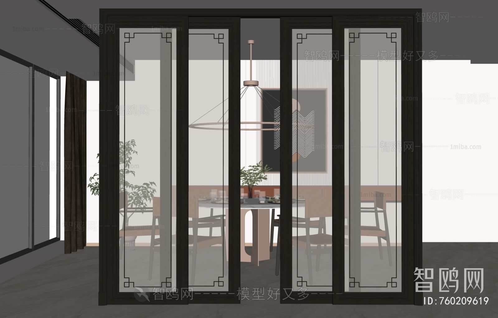 New Chinese Style Sliding Door