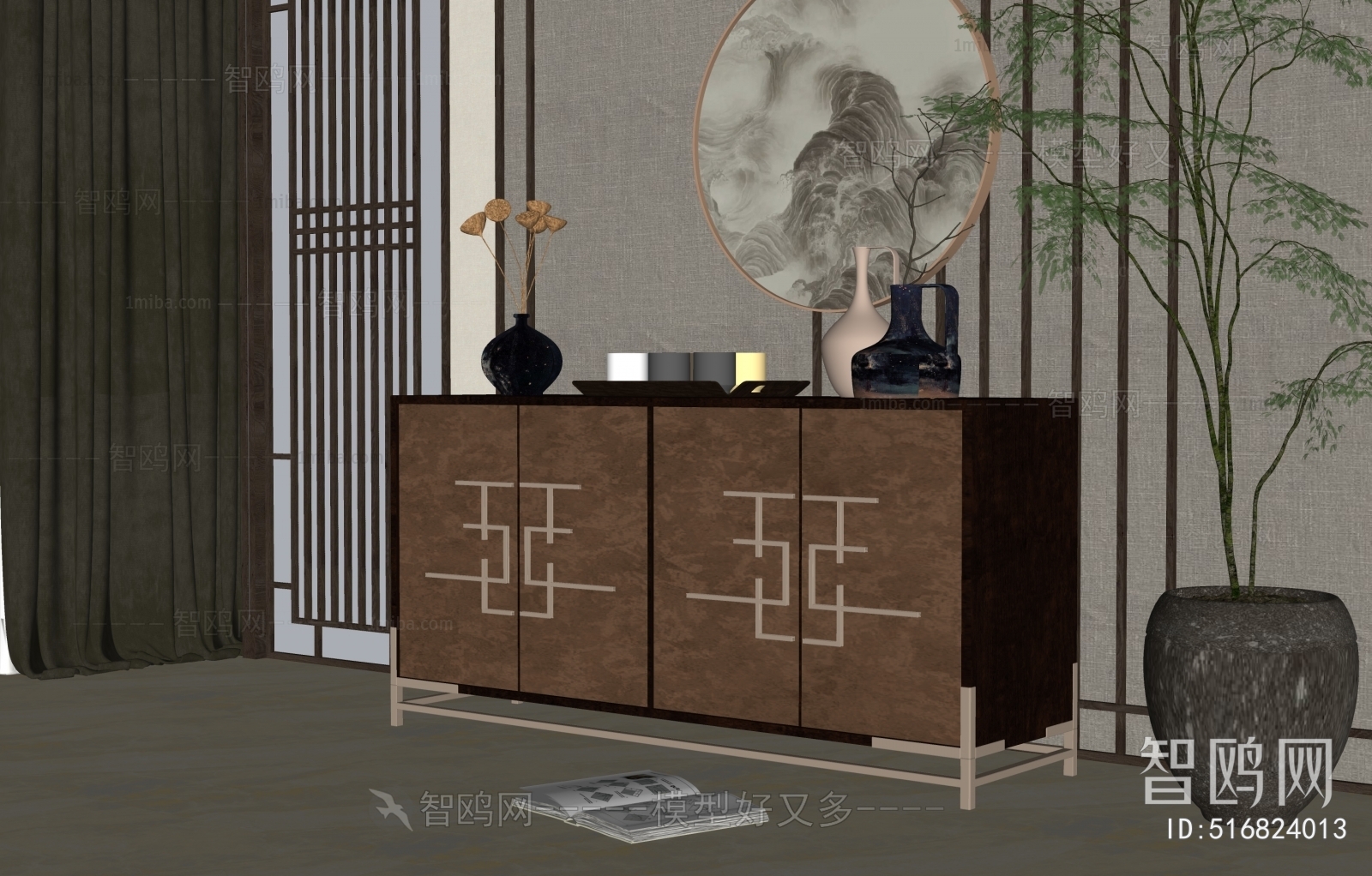 New Chinese Style Entrance Cabinet