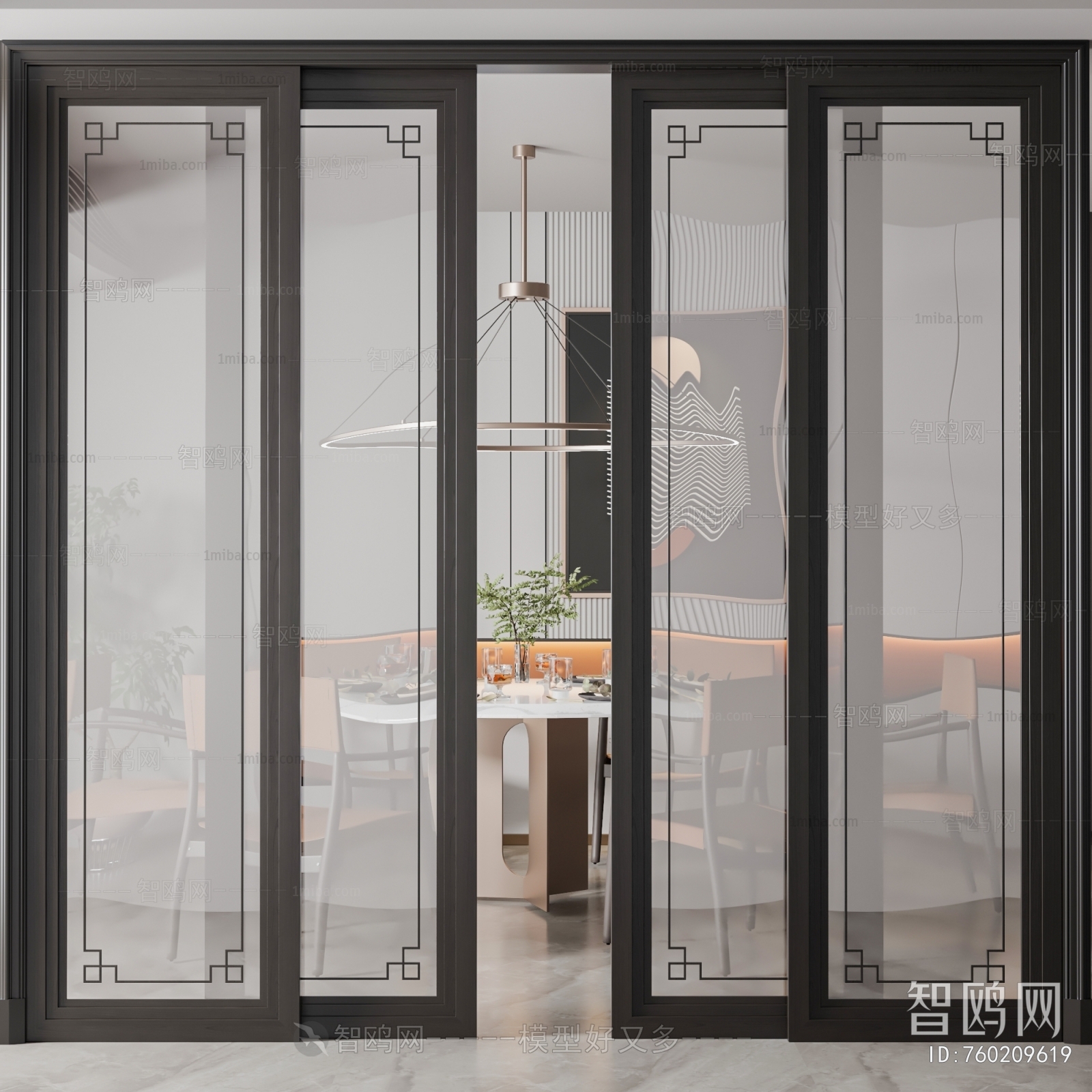 New Chinese Style Sliding Door