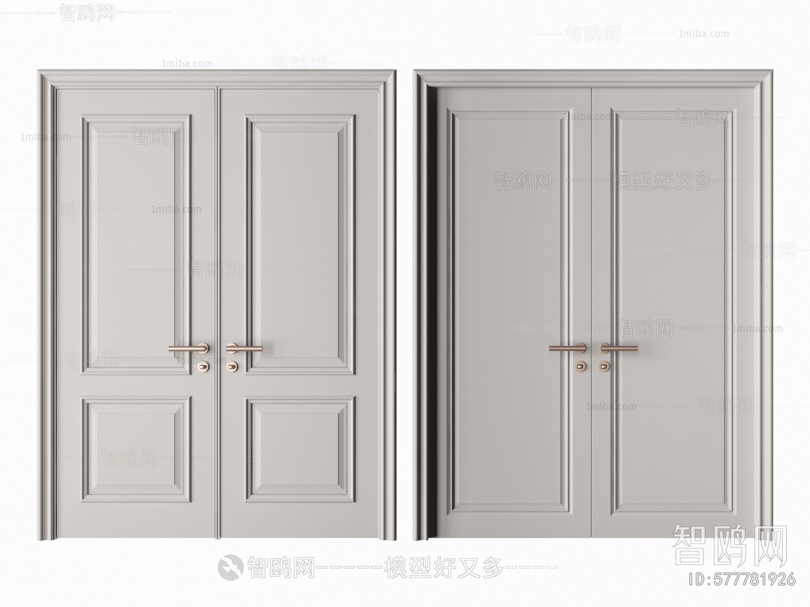 Simple European Style Double Door