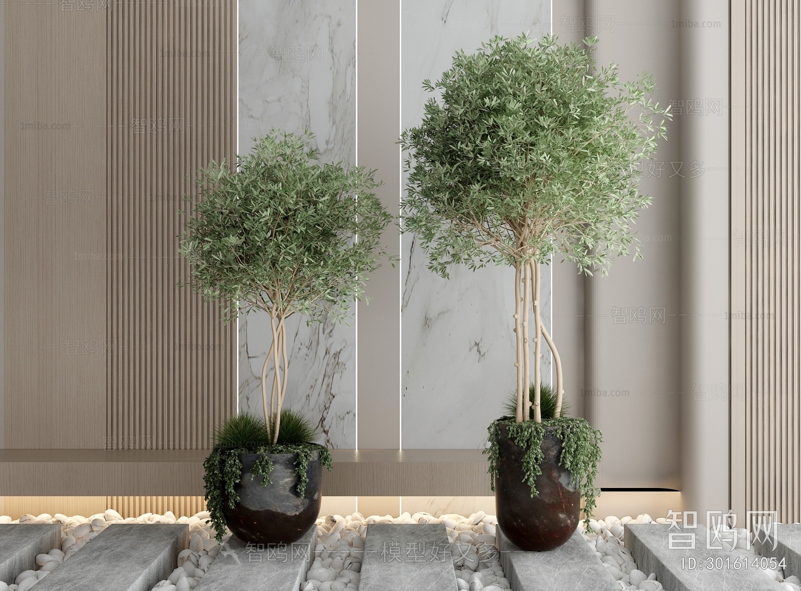 Modern Ground Green Plant Potted Plants