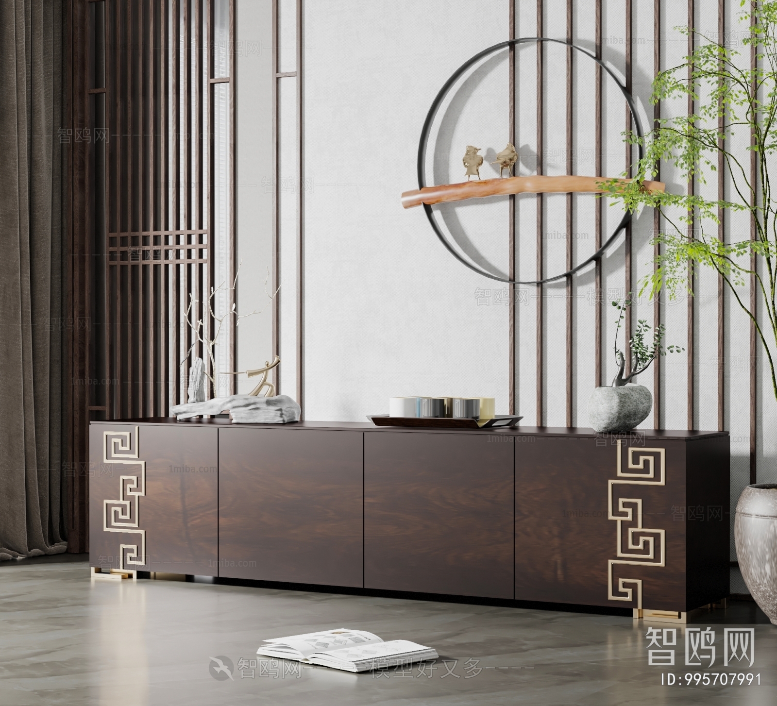 New Chinese Style TV Cabinet