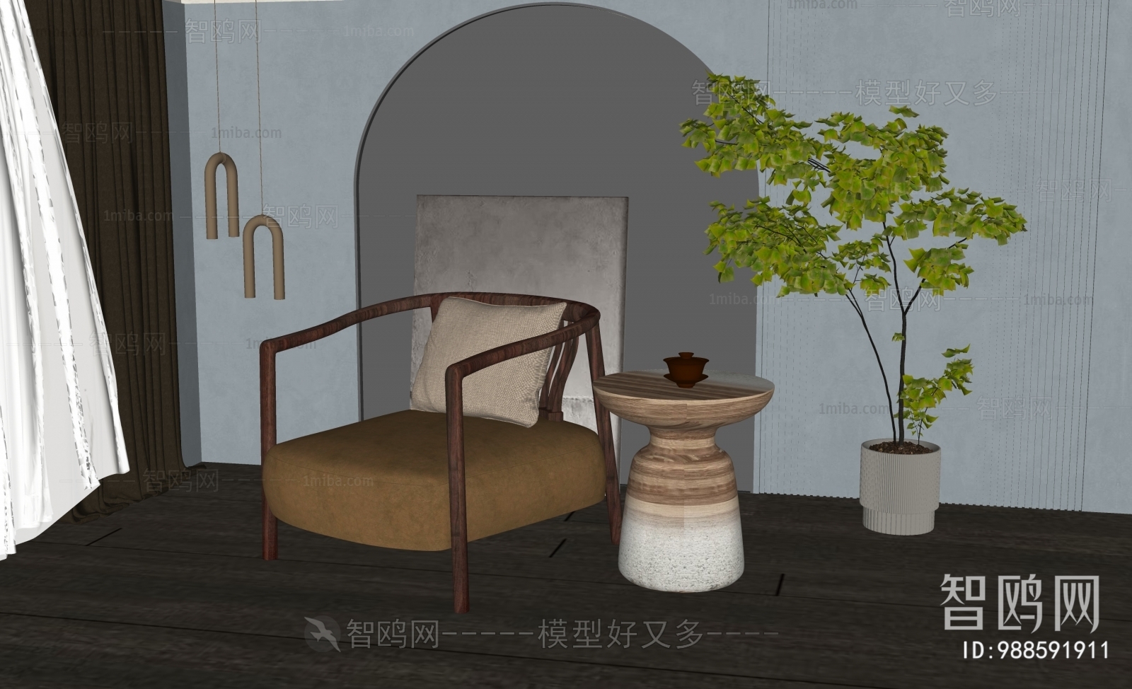 New Chinese Style Lounge Chair