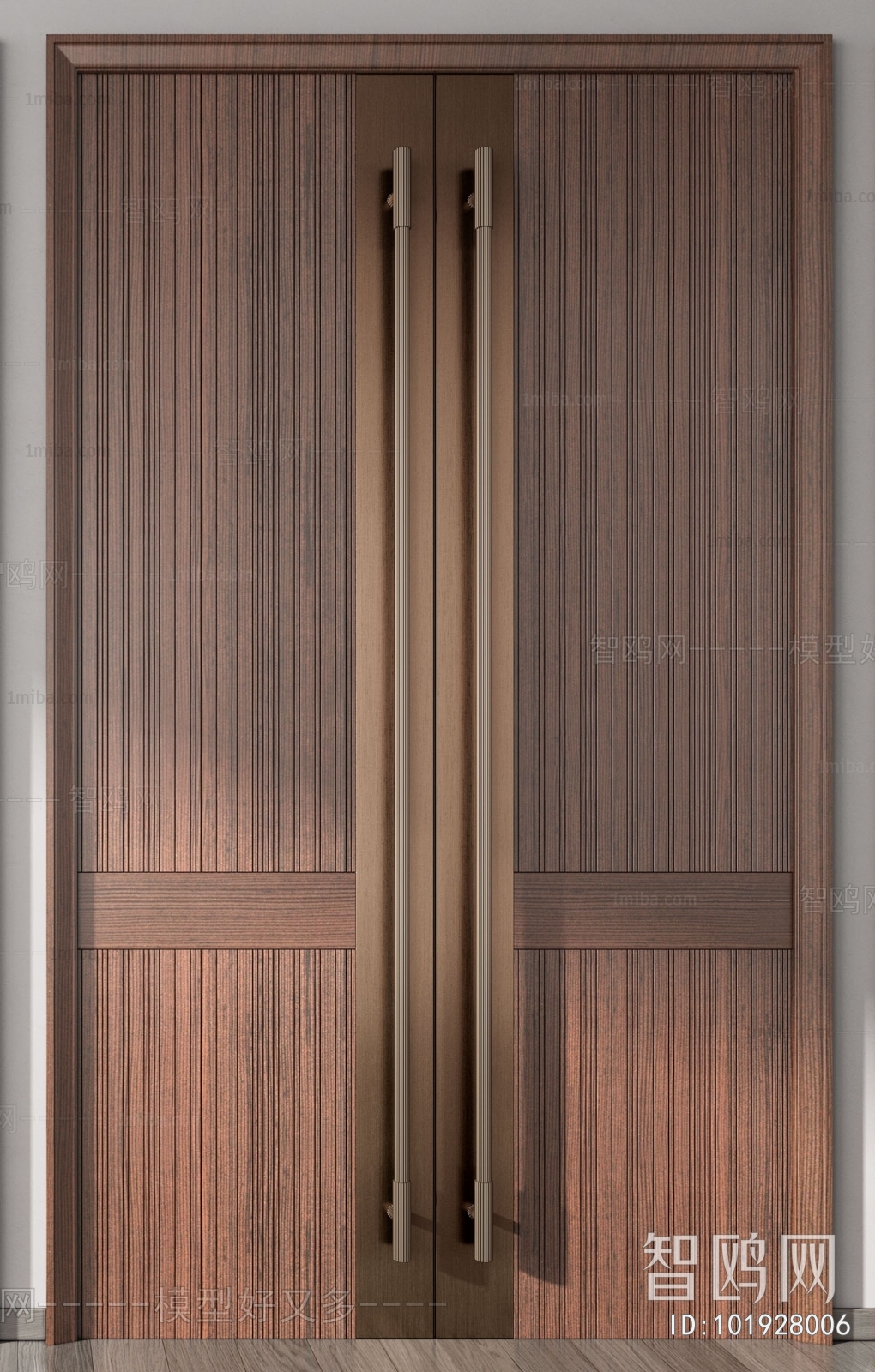 Modern New Chinese Style Unequal Double Door