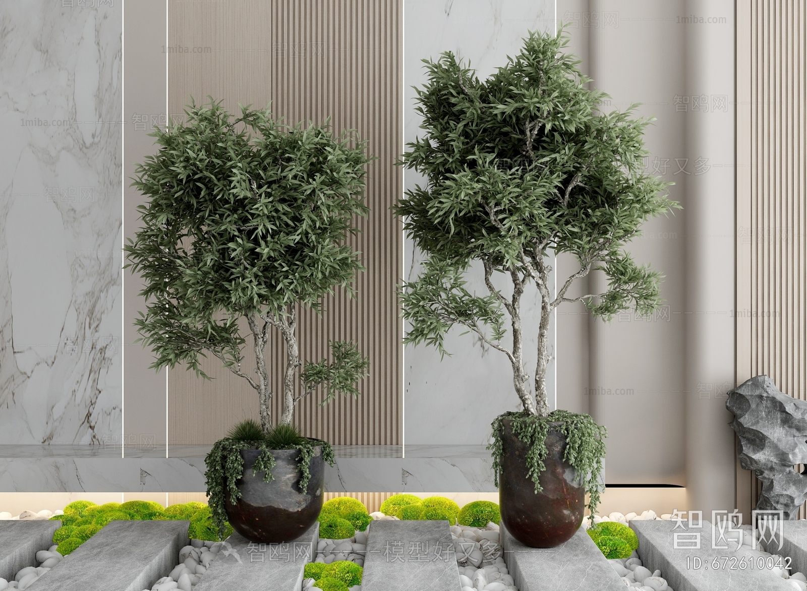 Modern Ground Green Plant Potted Plants