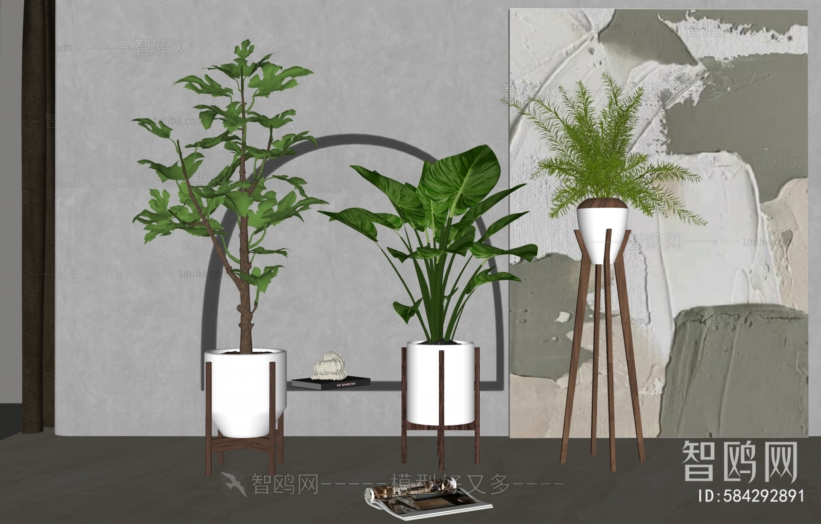 Modern Ground Green Plant Potted Plants