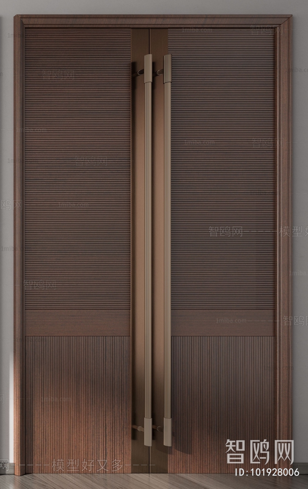 Modern New Chinese Style Unequal Double Door