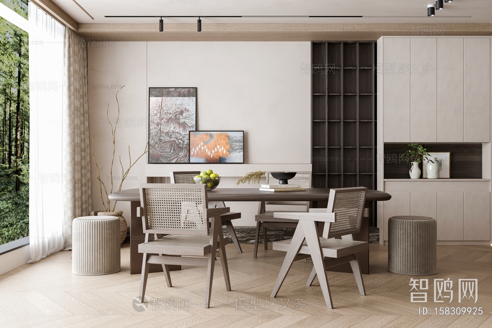 Wabi-sabi Style Dining Room